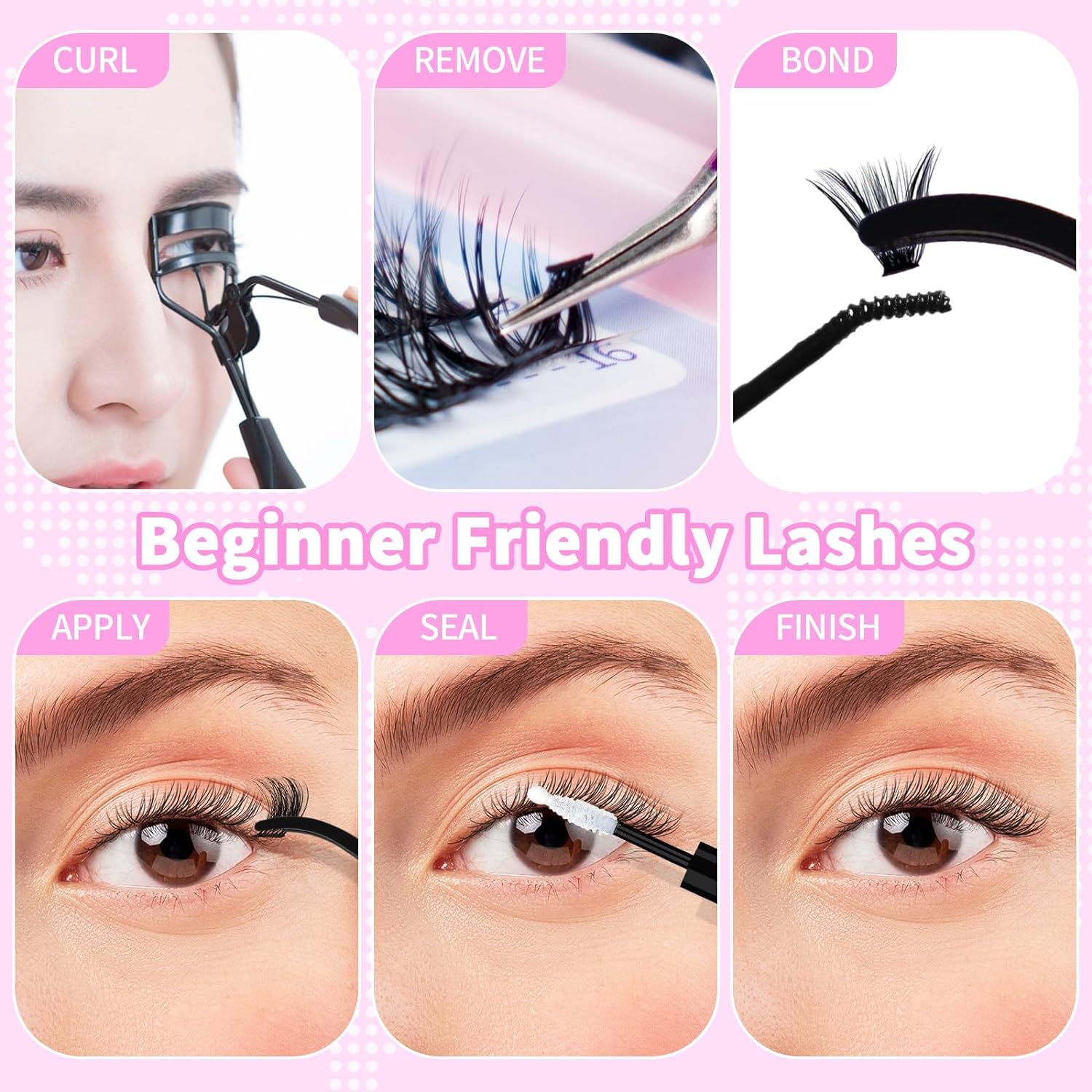 480pcs DIY Eyelash Extensions Kit - Mixed Length Faux Mink Clusters for Natural Wispy Look | Reusable False Lashes for Home Self Application | Perfect for Bridal, Party & Daily Makeup