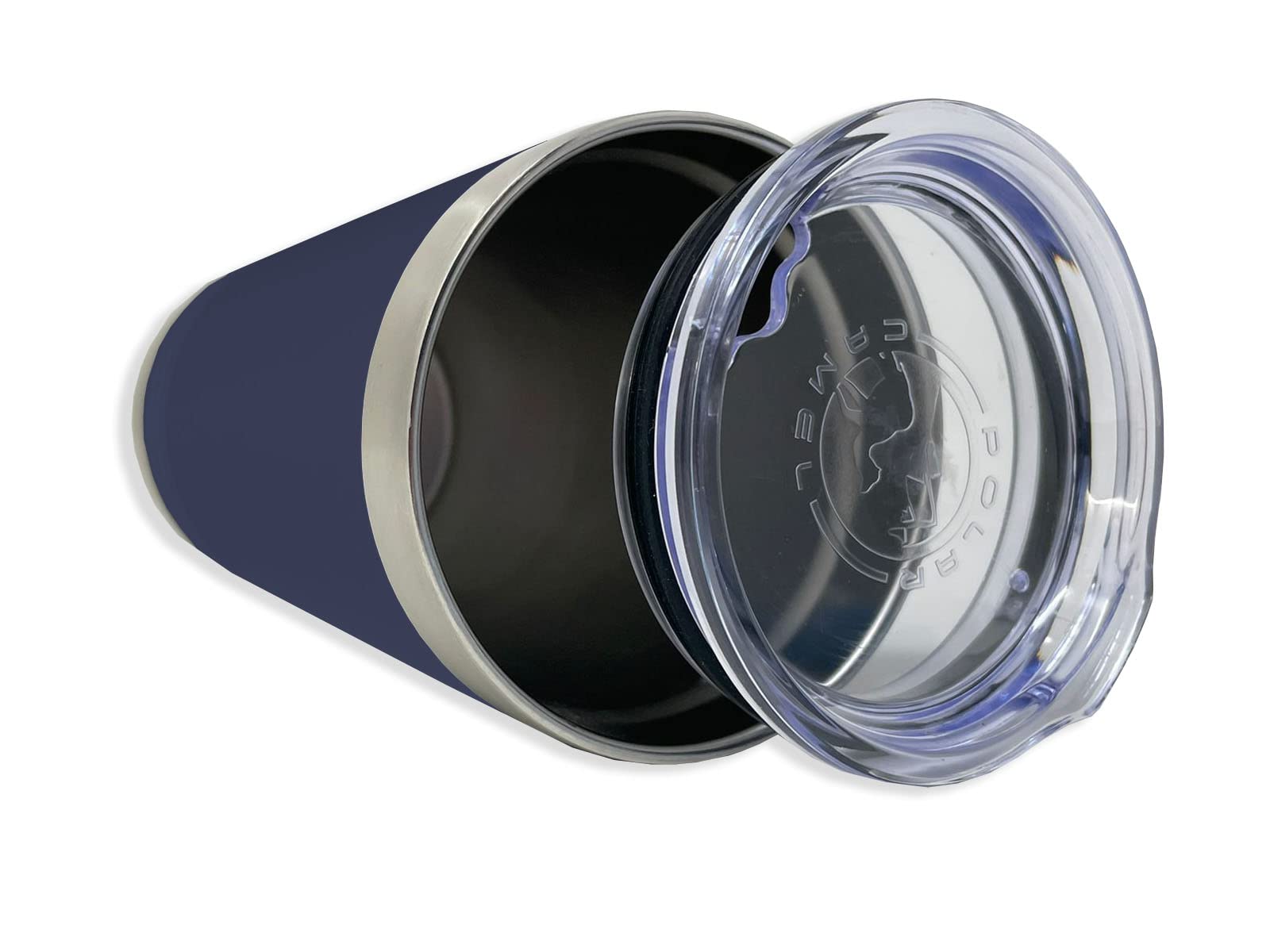 LaserGram 16oz Vacuum Insulated Stainless Steel Tumbler with Lid - Personalized Engraved Mountain Bike Design in Navy Blue - Perfect for Hiking, Camping & Outdoor Adventures