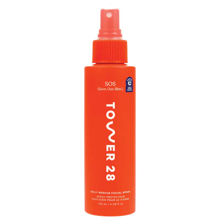 Tower 28 SOS Daily Rescue Facial Mist | Hydrating & Soothing Face Spray for Dry, Sensitive Skin | Perfect for On-The-Go Refreshment, Post-Workout Recovery & Makeup Setting