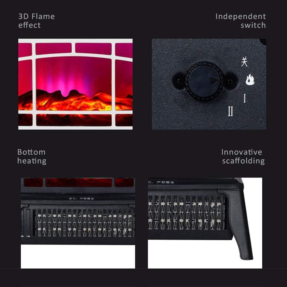 1500W Electric Stove Heater with 3D Flame Effect - Fast Heating Indoor Fireplace Heater for Living Room, Bedroom & Office - Black Energy Efficient Space Warmer