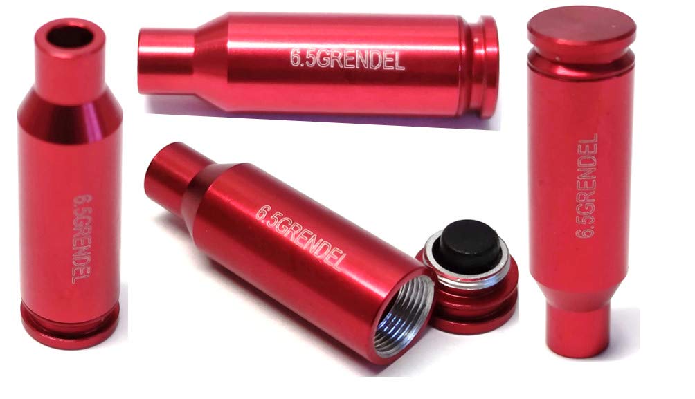 Premium 6.5 Grendel Laser Bore Sight Boresighter - High Accuracy Red Laser for Rifle Calibration (Aluminum Red Finish, Latest Version) - Perfect for Hunting, Target Shooting & Gunsmithing