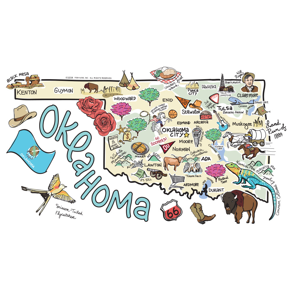 Oklahoma Medium Iced Cup Coolie - Insulated Beverage Sleeve for Coffee, Tea & Cold Drinks - Perfect for Road Trips, Office Use & Outdoor Activities