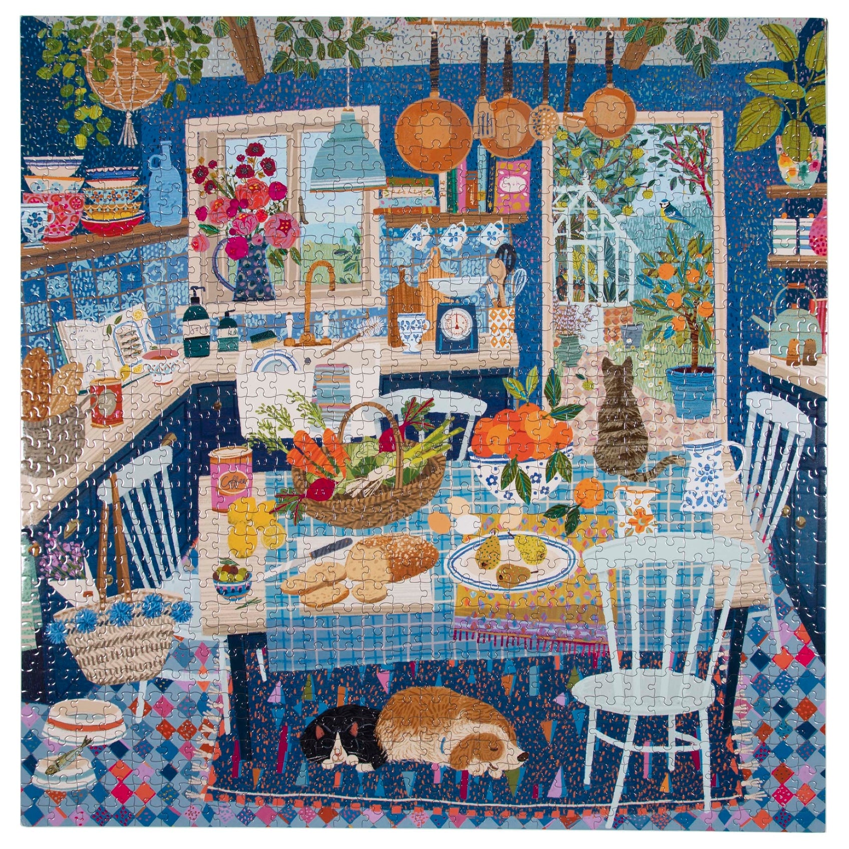 Blue Kitchen 1,000 Piece Jigsaw Puzzle for Adults - Challenging Puzzle Game for Home Decor & Relaxation