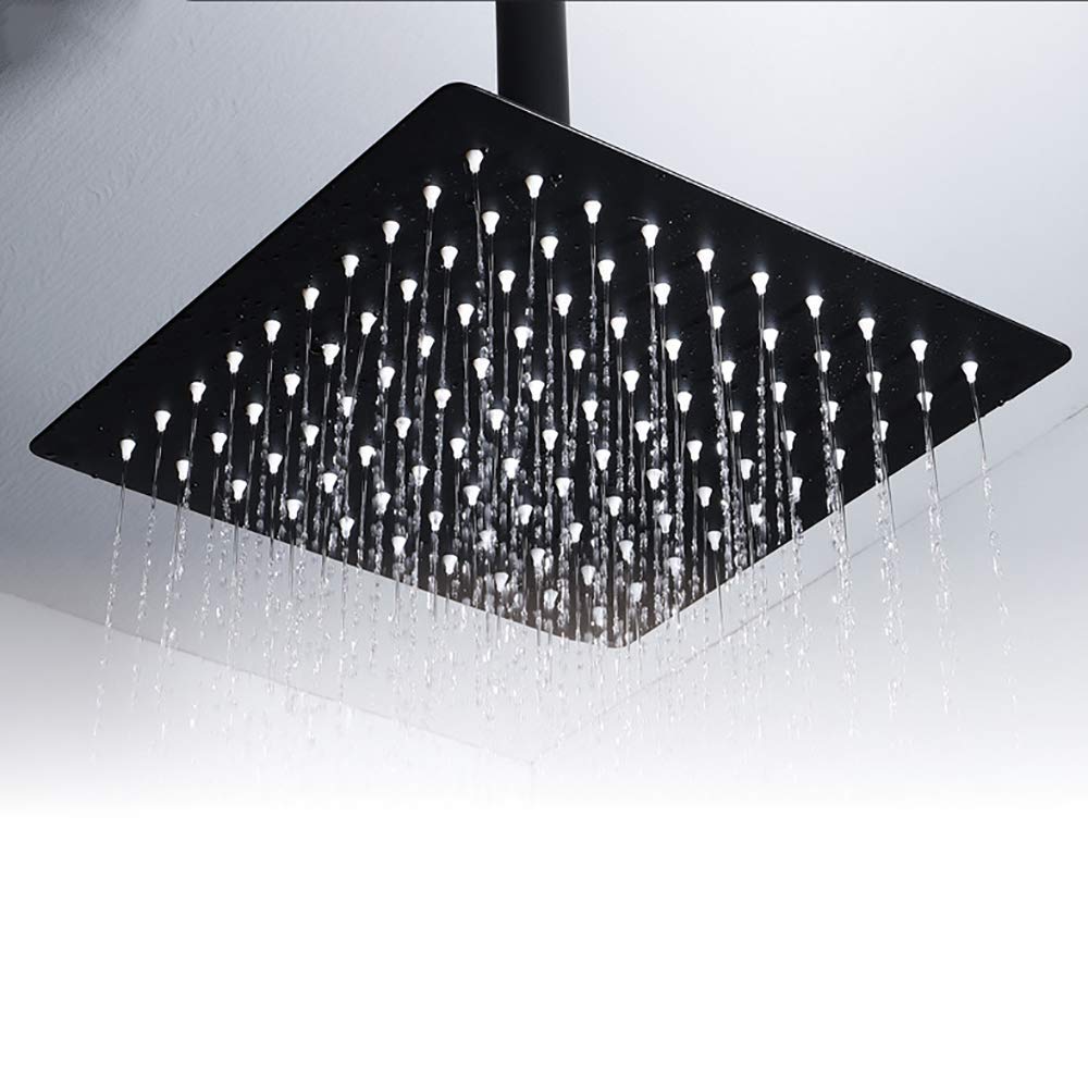 Premium Matte Black Rainfall Shower System Complete Kit - High Pressure Rain Shower Head & Handheld Shower Head Set for Modern Bathroom | Perfect for Spa-Like Experience, Master Bathroom Renovation & Luxury Home Upgrade