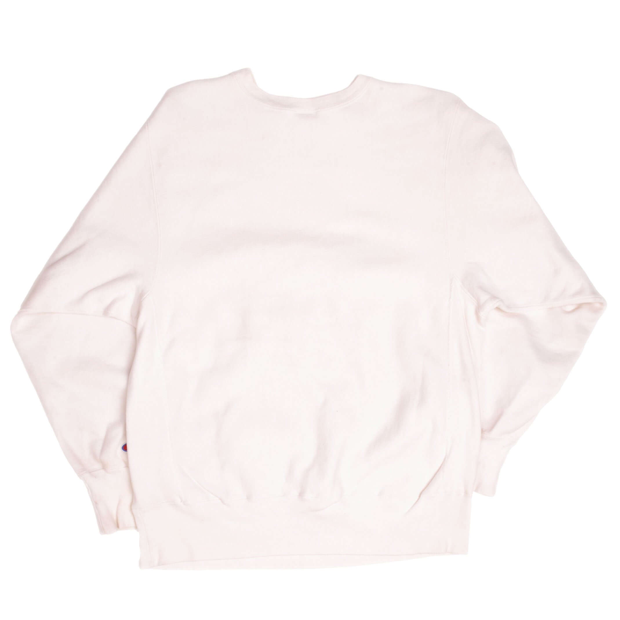 Vintage Champion Reverse Weave Spellout White Sweatshirt 1980s XL Made in USA - Retro Streetwear for Men & Women, Casual Outfit, Gym Wear, and 90s Fashion Style