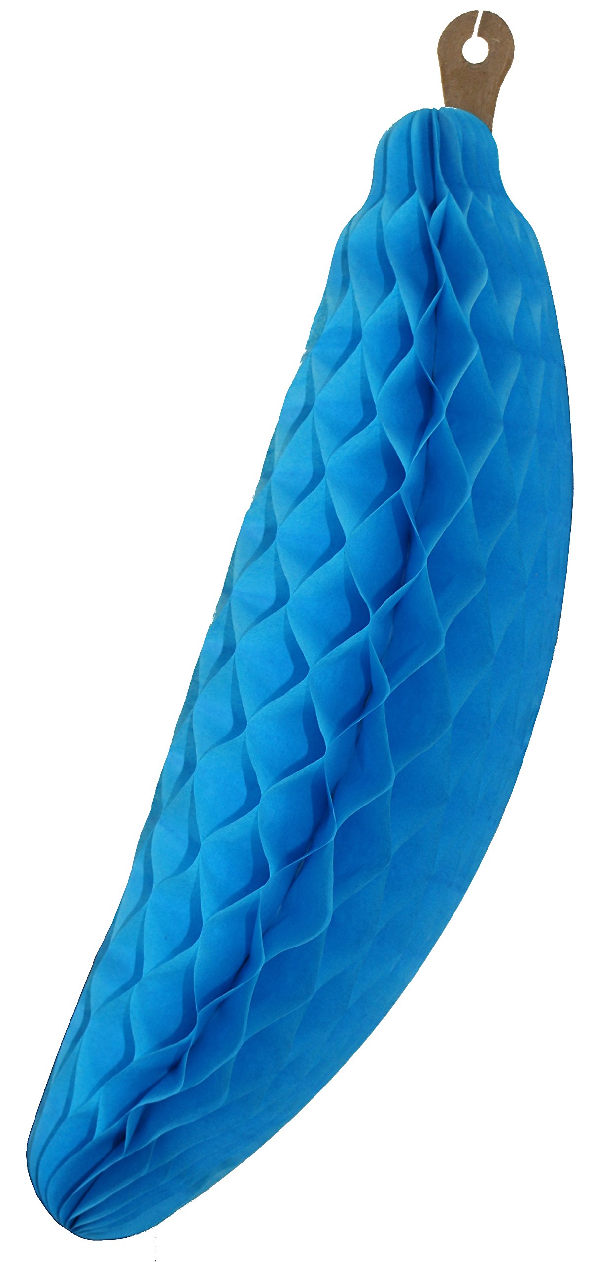 2-Pack 15 Inch Large Honeycomb Tissue Paper Banana Fruit Decorations in Turquoise - Perfect for Party Decor, Baby Showers & Tropical Themed Events