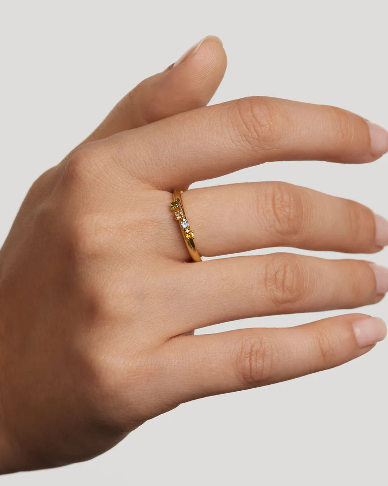 PDPAOLA Rainbow Wing AN01 C10 Women's Anello Ring - Elegant & Colorful Jewelry for Daily Wear, Parties & Special Occasions