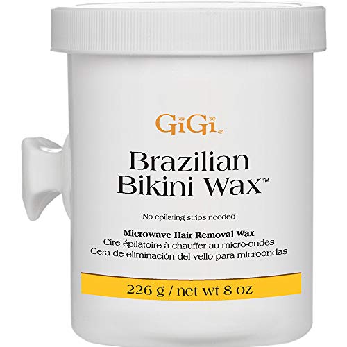 GiGi Brazilian Bikini Wax Microwave Formula - Non-Strip Hair Removal Wax for Smooth Skin, 8 oz | At-Home Waxing for Legs, Underarms & Bikini Area