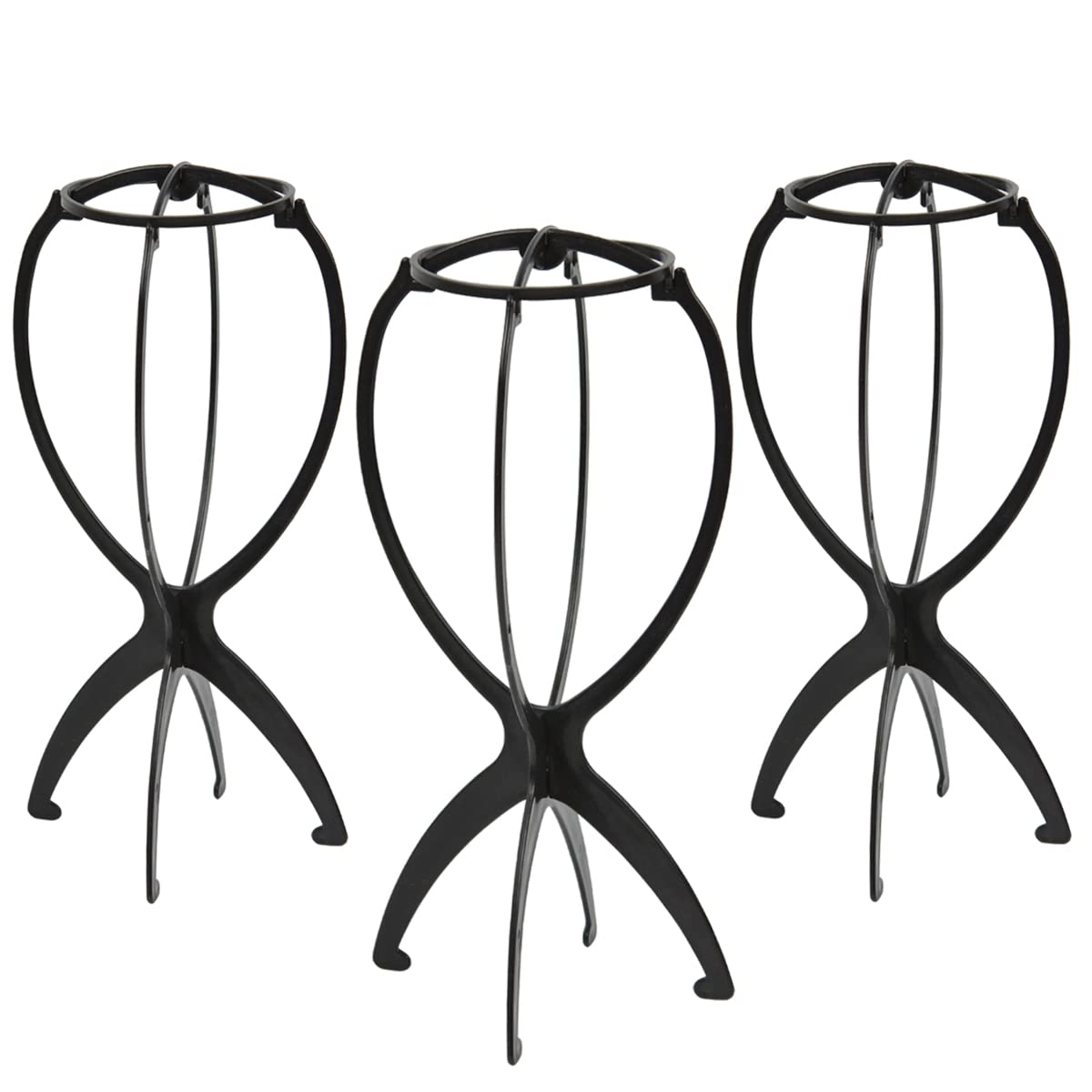 YTBYT Portable Folding Wig Stand - Adjustable Black Wig Display Holder for Styling, Storage & Travel | Perfect for Salons, Home Use & Cosplay