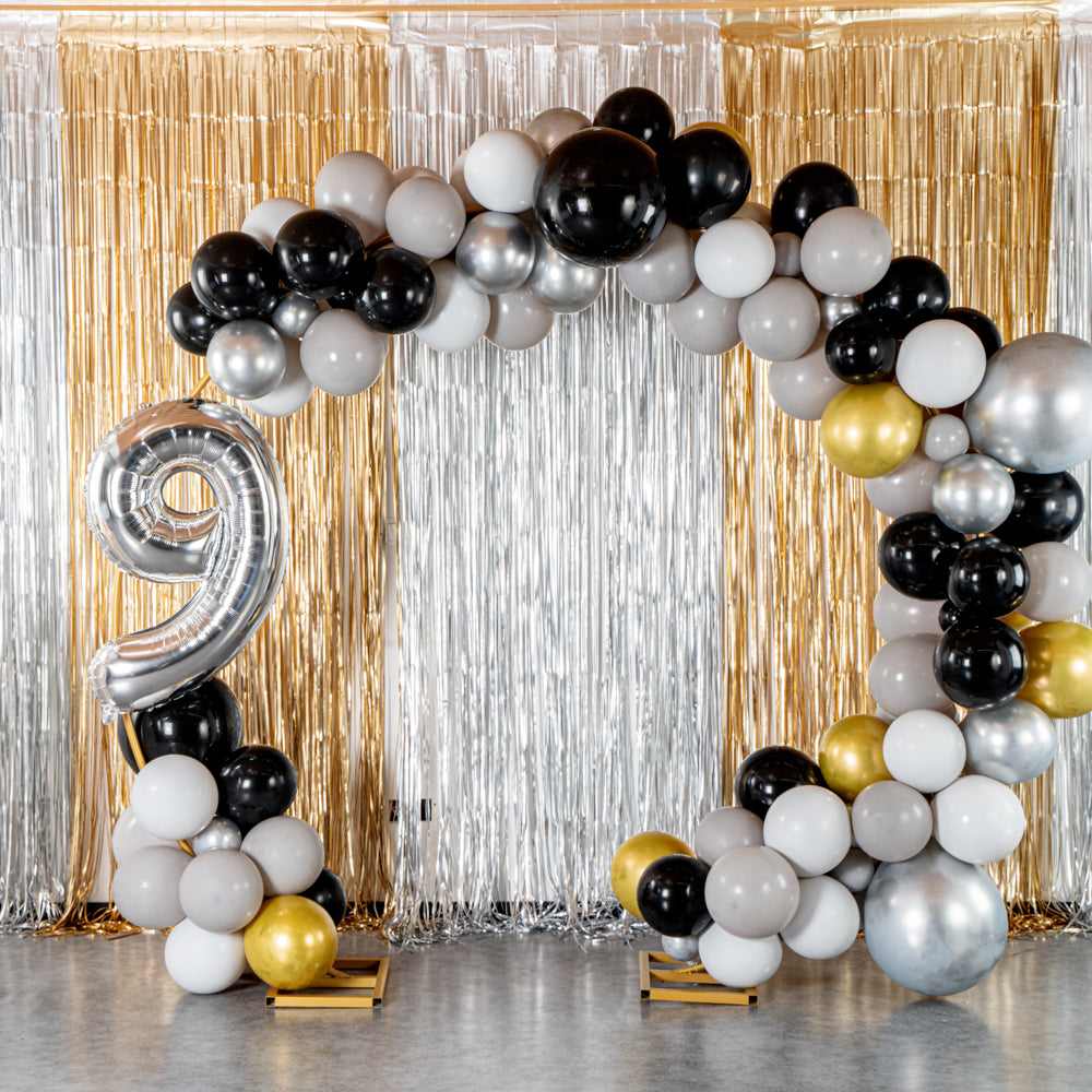 Balloonify Gray, Black & Gold Balloon Arch Garland Kit - 136 Pieces Party Decor for Weddings, Birthdays & Events - Premium Balloon Decorations