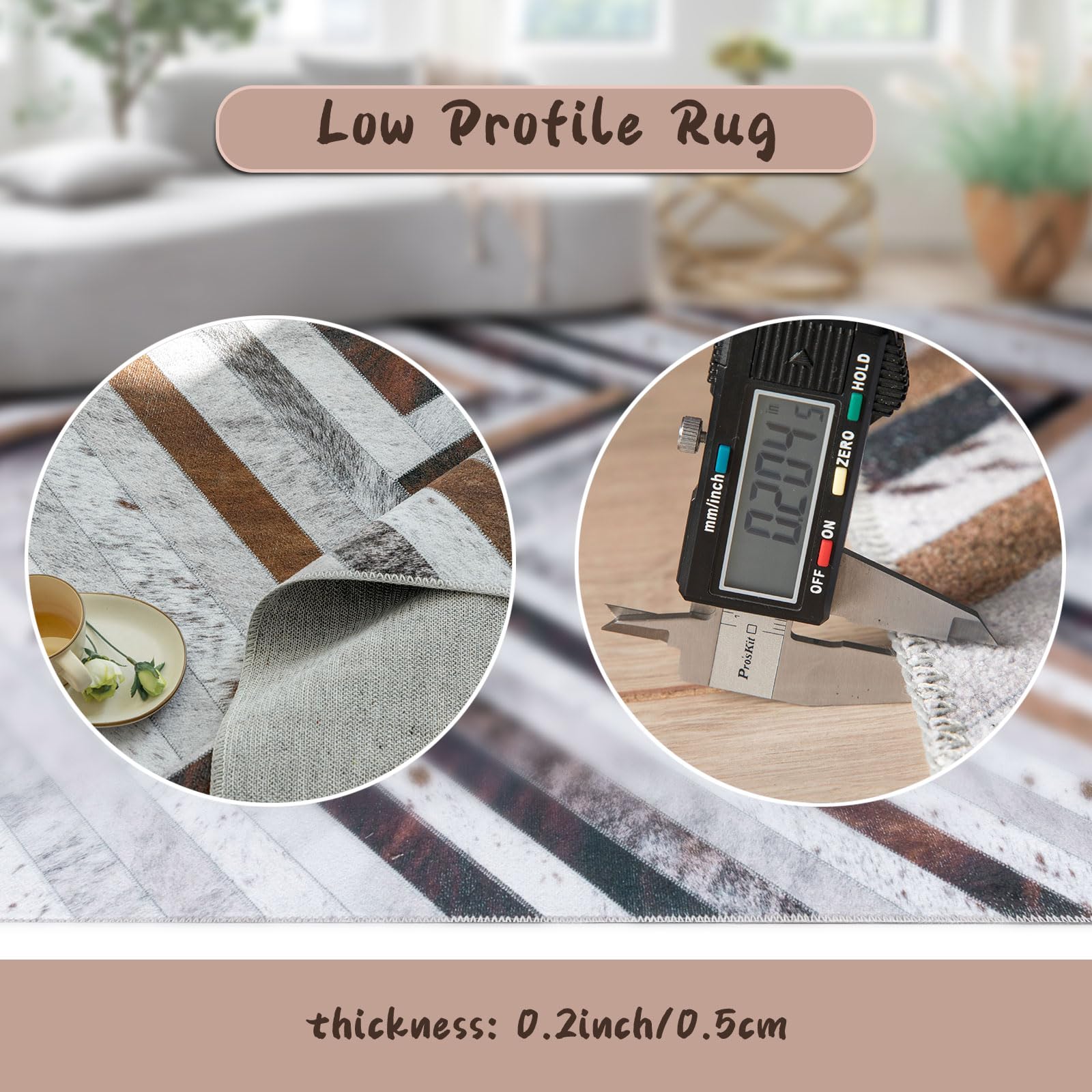 DECOMALL Washable Area Rugs - Modern Geometric Faux Cowhide Patchwork Rug - 9x12ft Large Carpet for Living Room, Bedroom, Office - Non-Slip, Pet Friendly & Easy to Clean - Perfect for Home Decor, Dorm, and High Traffic Areas