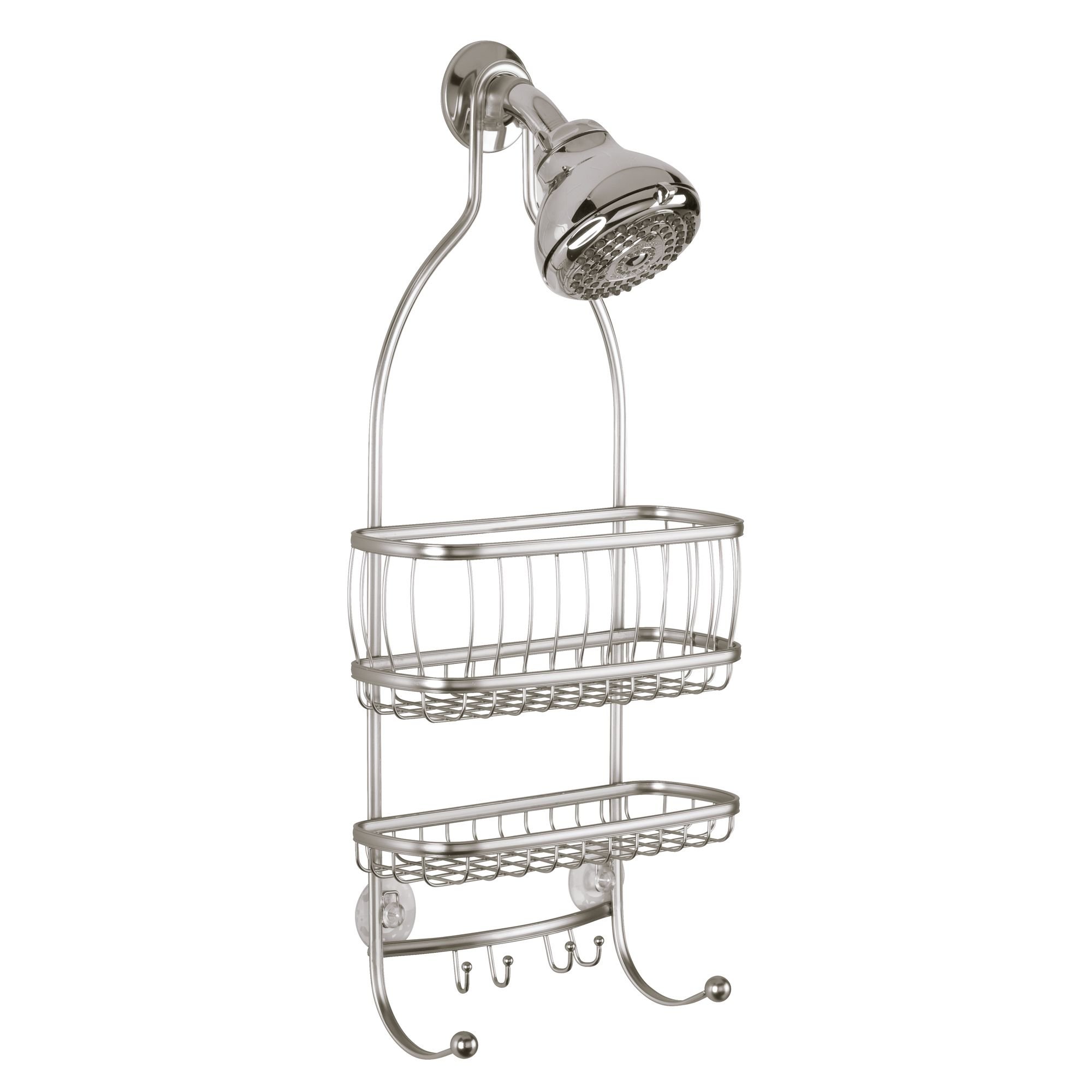 iDesign York Metal Wire Hanging Shower Caddy - Extra Wide Bathroom Organizer for Shampoo, Conditioner, Soap & Razors - 9.75