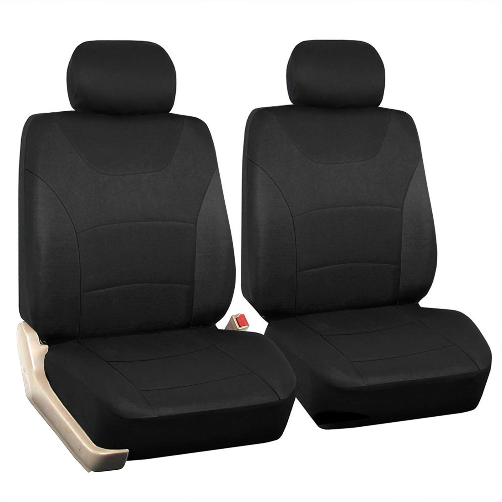 2-Pack Universal Black Car Seat Covers - Premium Cloth Seat Protectors for Sedan, Truck & SUV Front Seats | Waterproof & Anti-Slip Design for Comfort & Vehicle Protection