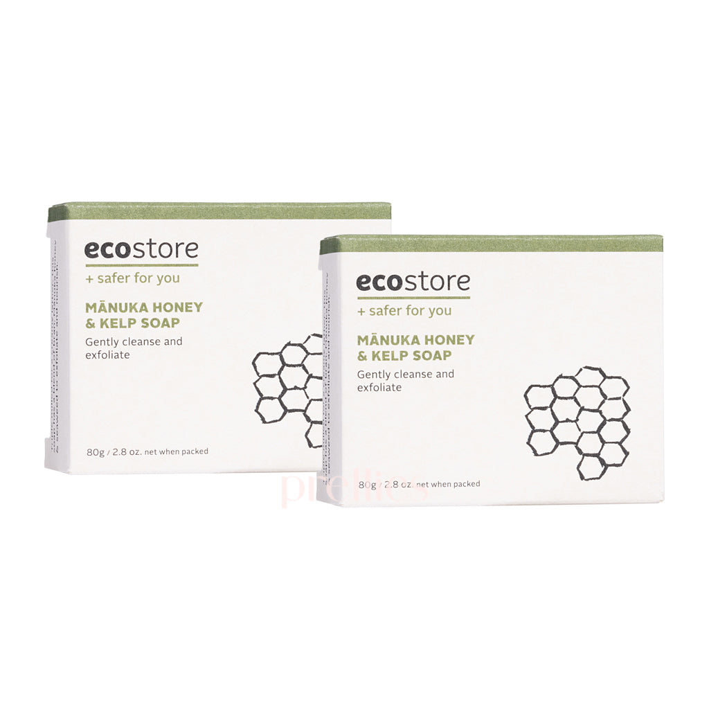 Ecostore Manuka Honey & Kelp Soap 80g (2-Pack) - Natural Skincare for Dry & Sensitive Skin - Perfect for Daily Face & Body Cleansing