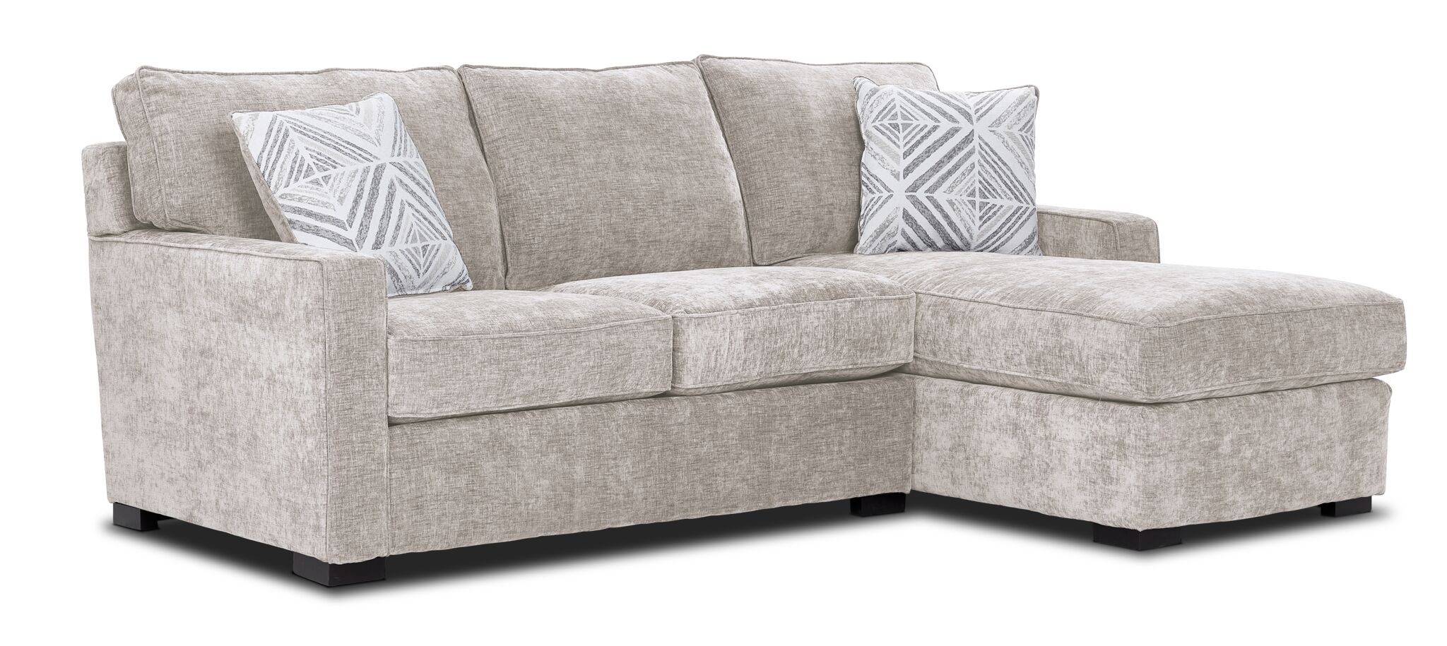 Charlotte 2-Piece Sectional Sofa with Right Facing Chaise - Modern Living Room Furniture for Small Spaces | Comfortable Air Fabric Couch for Apartments & Cozy Homes