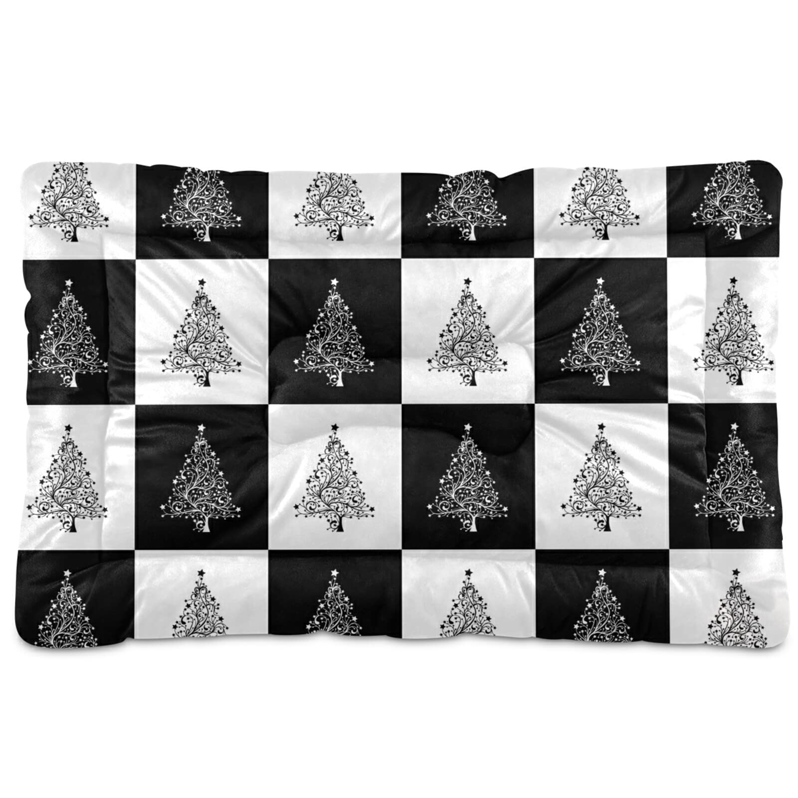 Washable Christmas Tree Dog Bed - Soft Crate Mat & Mattress for Large, Medium, Small Dogs & Puppies (24x18 Inches) | Cozy Holiday Pet Pad for Home, Kennel & Travel