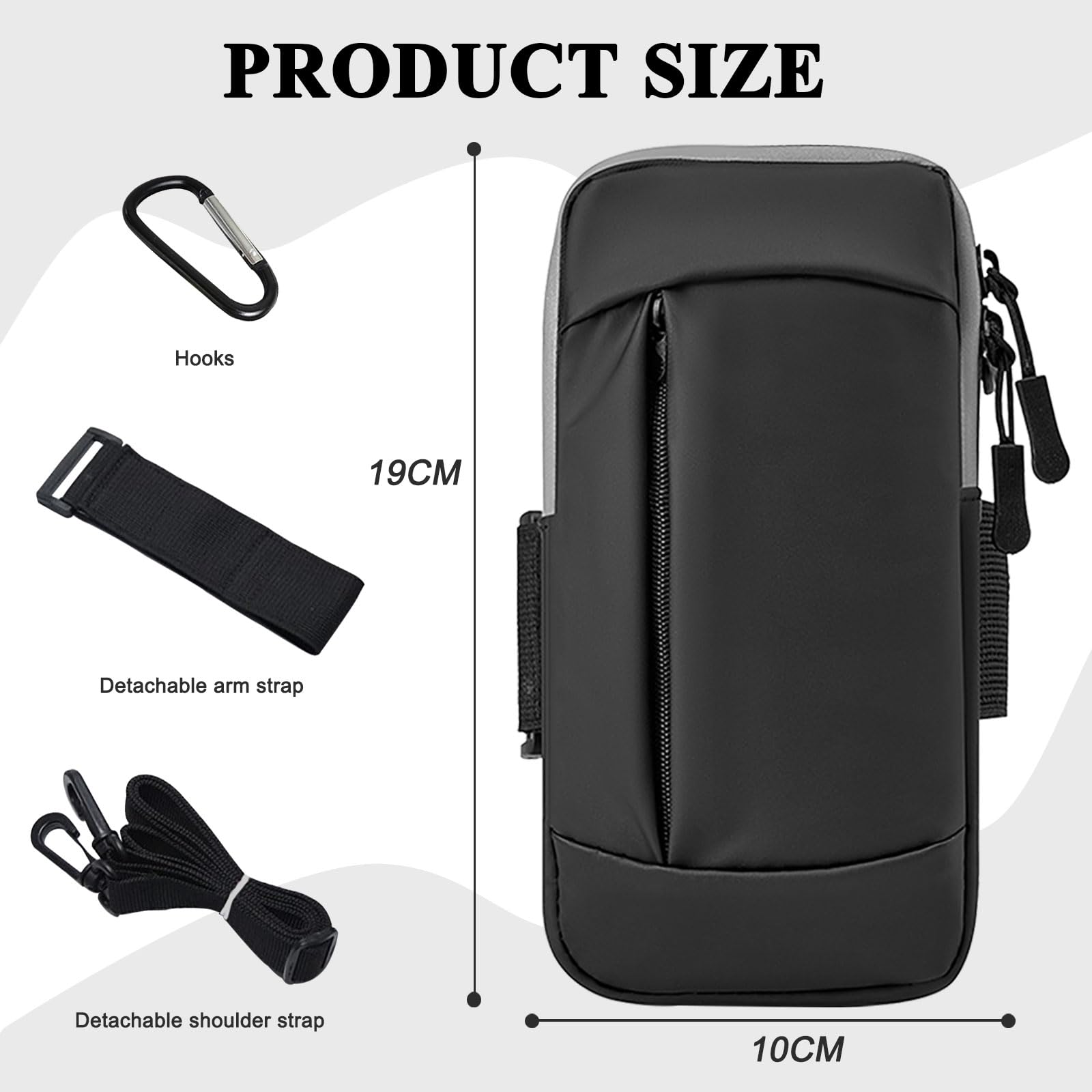 Running Armband Phone Holder - Adjustable Crossbody Pouch for iPhone 15/14/13/12/11 Pro Max/XS/XR/X/8/7/6 Plus/SE Mini & Galaxy Ultra/S24/Note - Hands-Free Workout, Jogging, Hiking & Travel Accessory for Men, Women & Kids