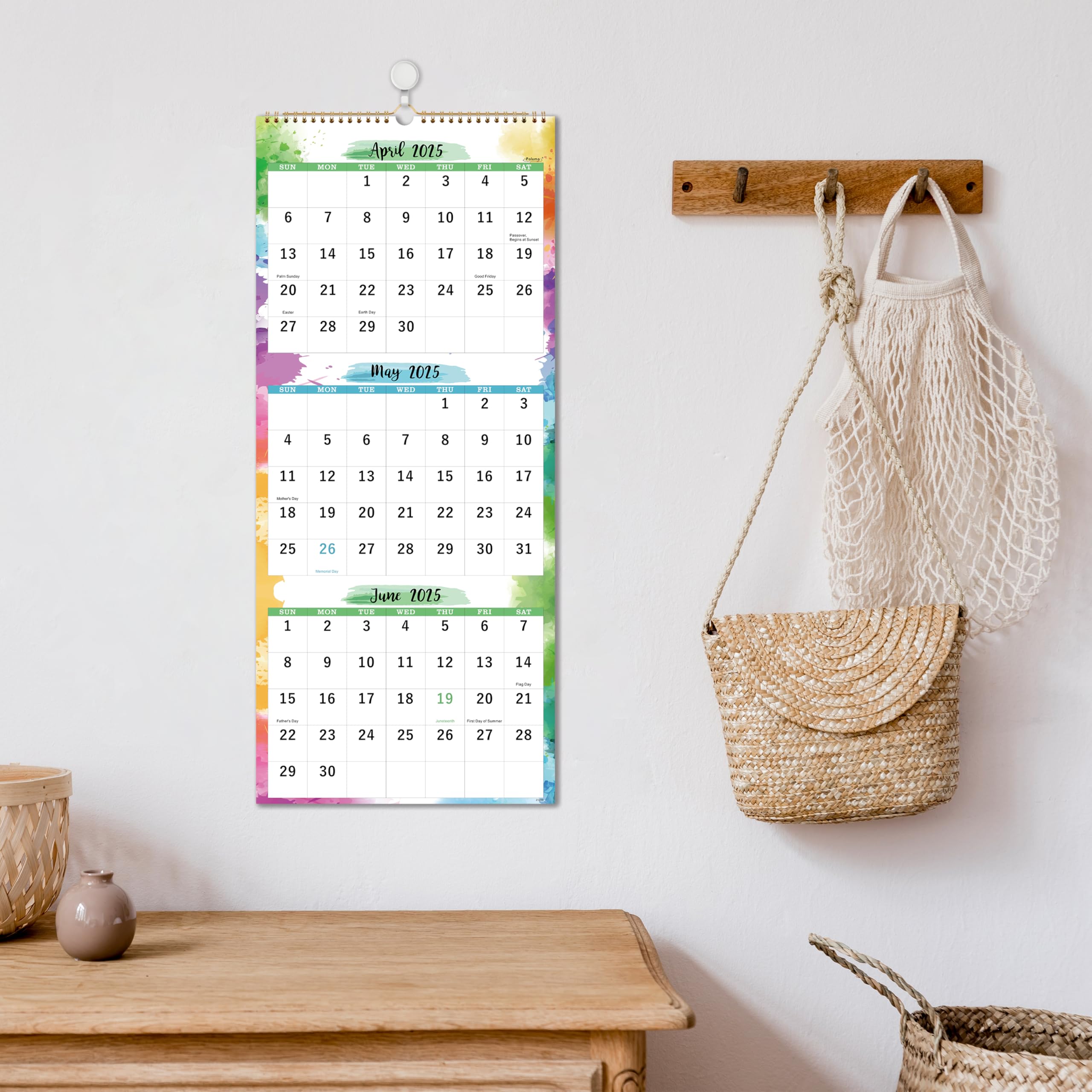 2025-2026 Wall Calendar - 3 Month Vertical Planner from May 2025 to June 2026 | 11