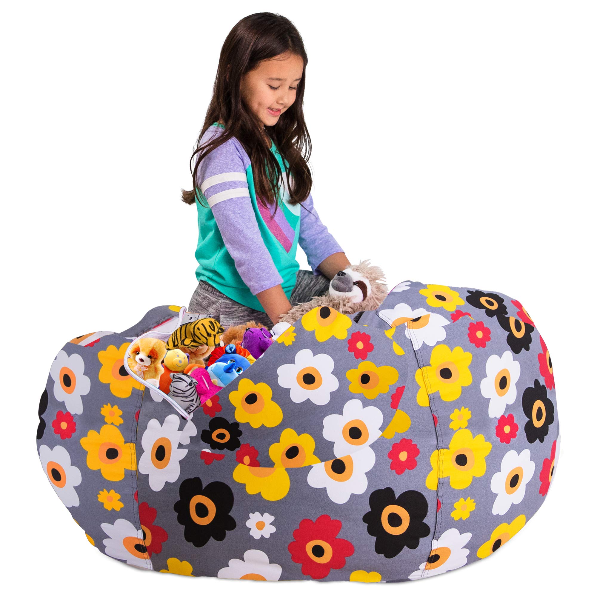 Posh Kids Stuffed Animal Storage Bean Bag Chair Cover - Large 48