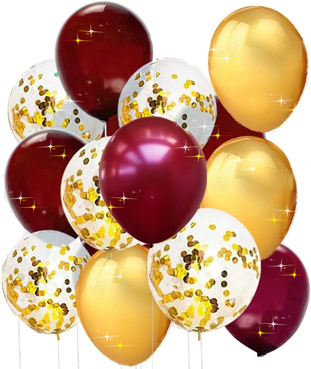 2025 Maroon & Gold Graduation Decorations - Burgundy Gold Balloons, Fall Bridal Shower & Wedding Party Supplies for Women's Birthday Celebrations - Perfect for Graduation Parties, Autumn Weddings & Special Events