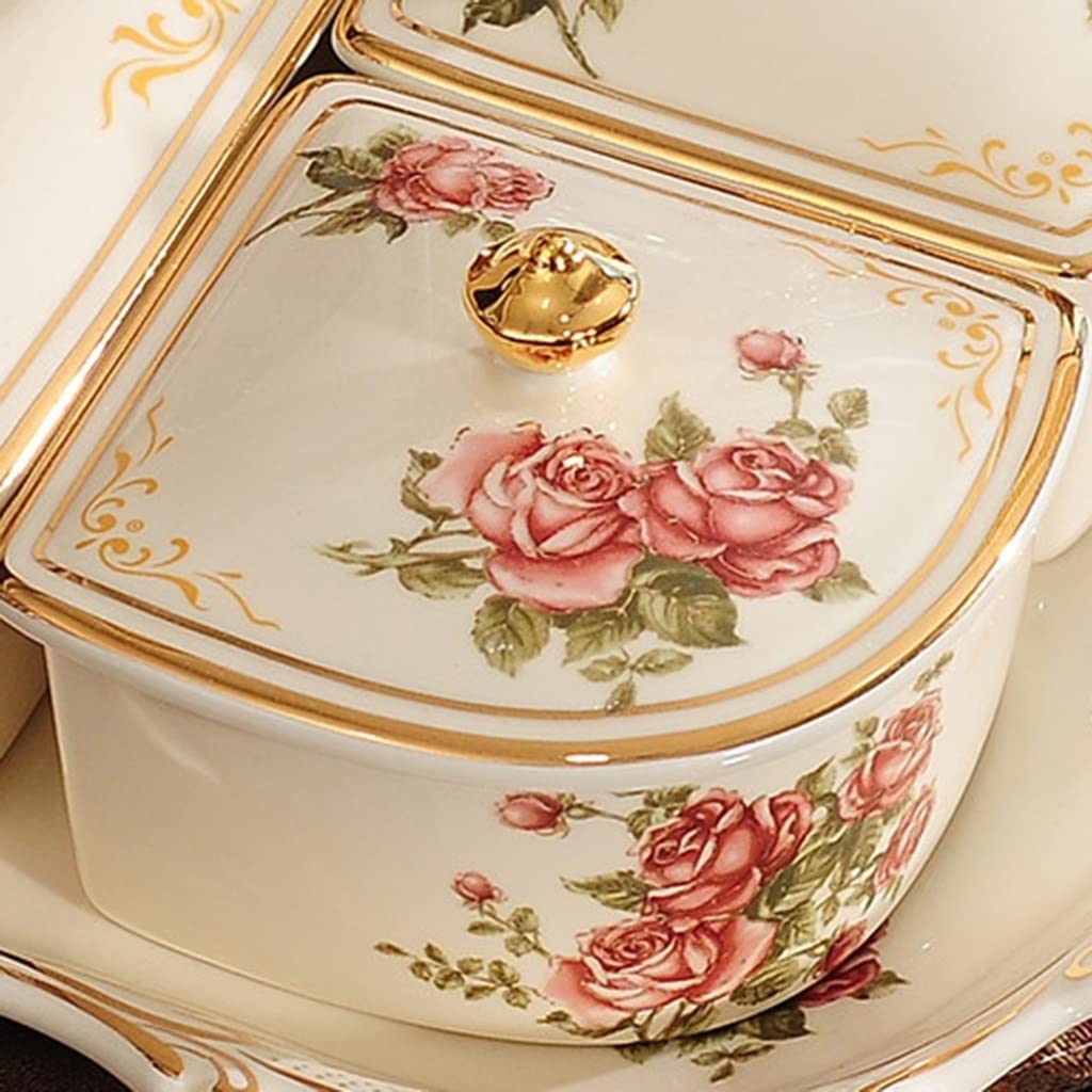 Ceramic Nut Serving Bowl with Lid - Elegant Dry Fruit Tray for Home, Party & Entertaining | Perfect for Snacks, Nuts, Candy Display & Kitchen Storage