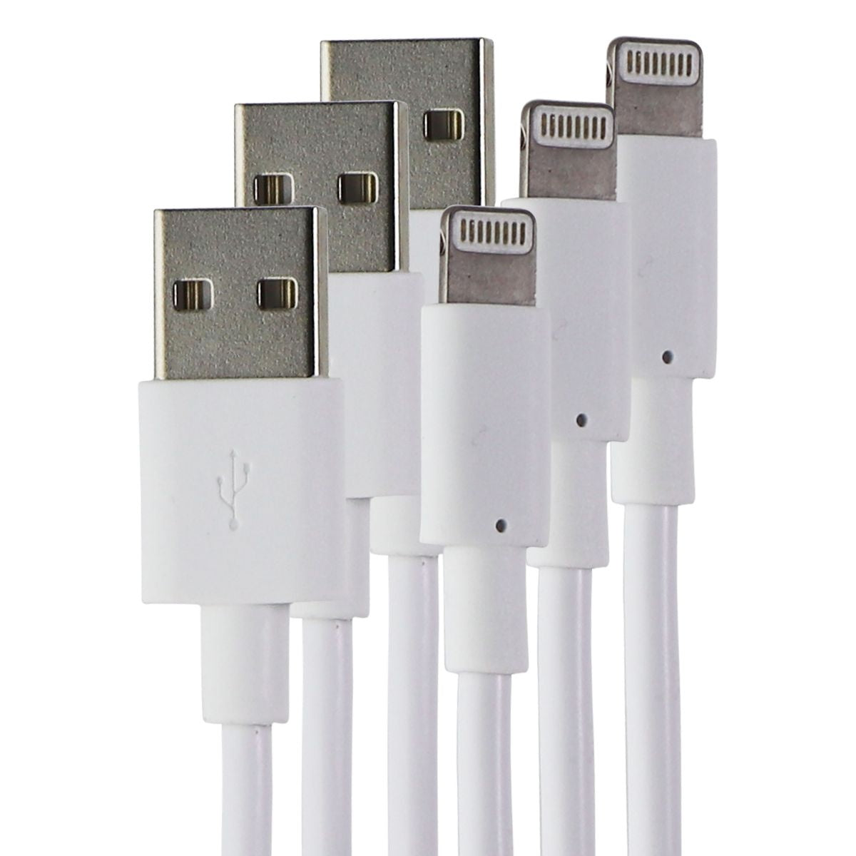 3-Pack 6ft USB Charging & Sync Cable for iPhone, iPad, iPod - Fast Charging, Data Transfer - Perfect for Home, Office, Travel & Car Use (White)