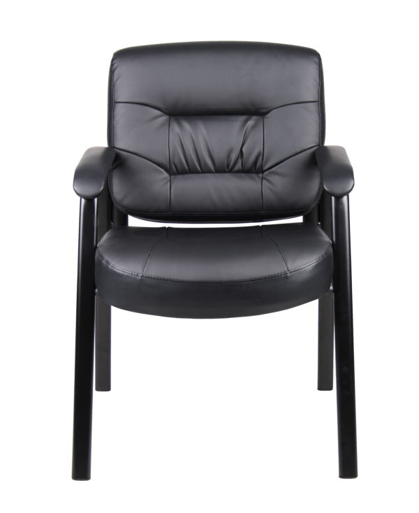 Premium Boss Executive Mid Back LeatherPlus Guest Chair B7509 - Ergonomic Office Chair for Comfortable Seating in Conference Rooms & Reception Areas