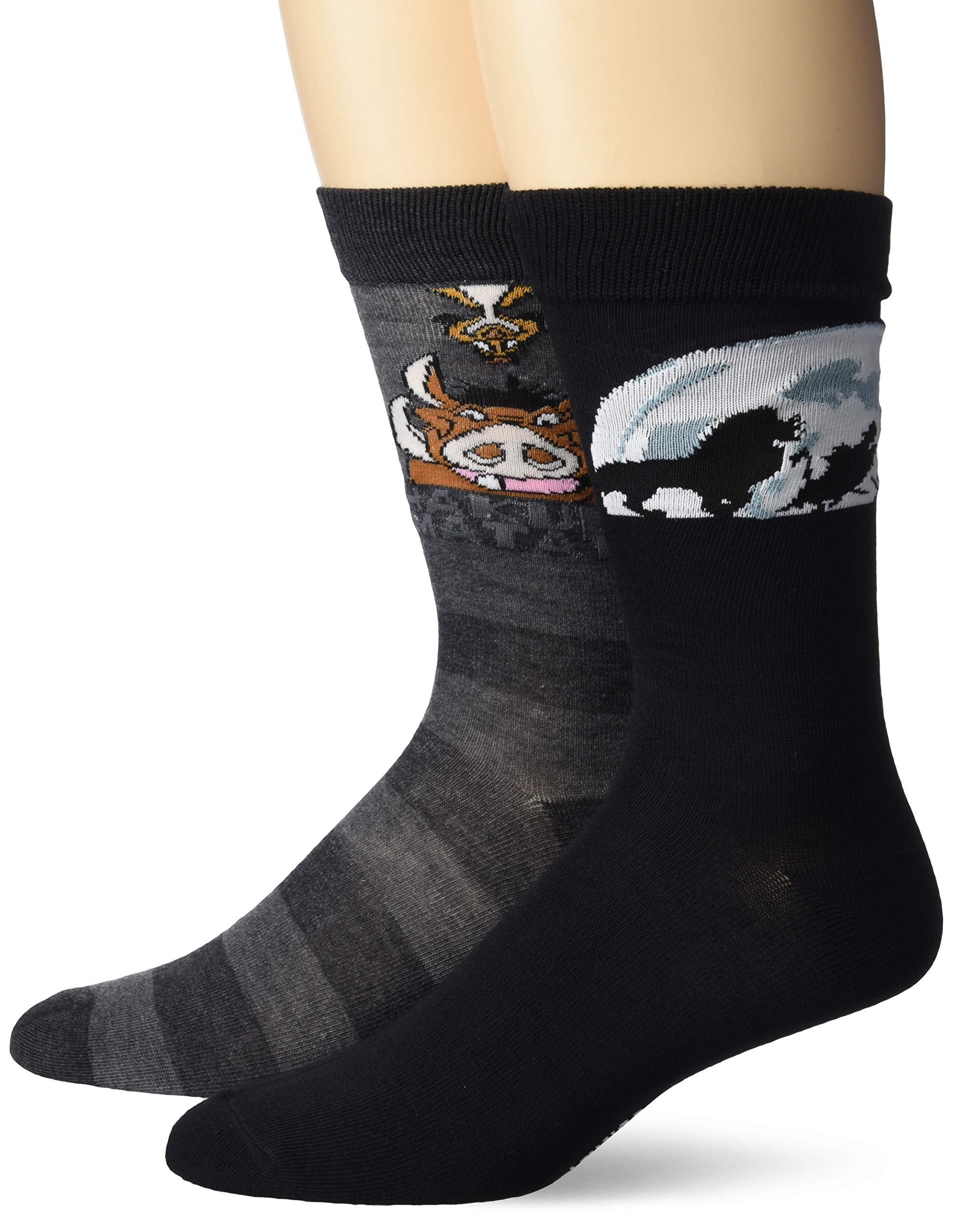 Disney Lion King 2-Pack Crew Socks for Men - Soft Cotton Ankle Socks with Simba & Mufasa Designs - Perfect for Gifts, Cosplay, and Disney Fans