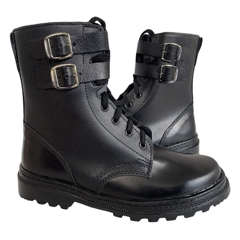 Russian Military Tactical Boots for Men - Spetsnaz Combat Leather Summer Boots with Buckles - Durable Work & Outdoor Hiking Footwear