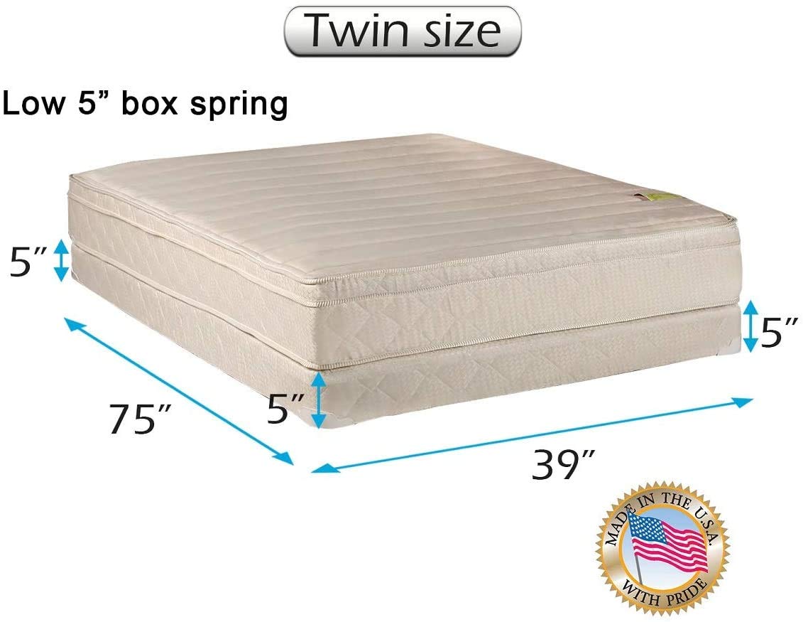 DS USA Comfort Pedic Orthopedic Firm Mattress Set - Eurotop PillowTop Plush Knit Cover, 5