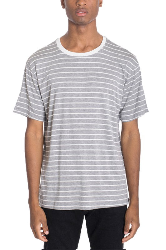 Weiv Men's Casual Short Sleeve Striped T-Shirt - Comfortable Cotton Crew Neck Tee for Summer Outfits, Streetwear & Everyday Wear