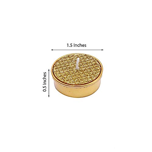 BalsaCircle 9 Metallic Gold Unscented Tealight Candles - Premium Wedding, Party & Home Decorations - Perfect for Centerpieces, Romantic Dinners & Holiday Celebrations