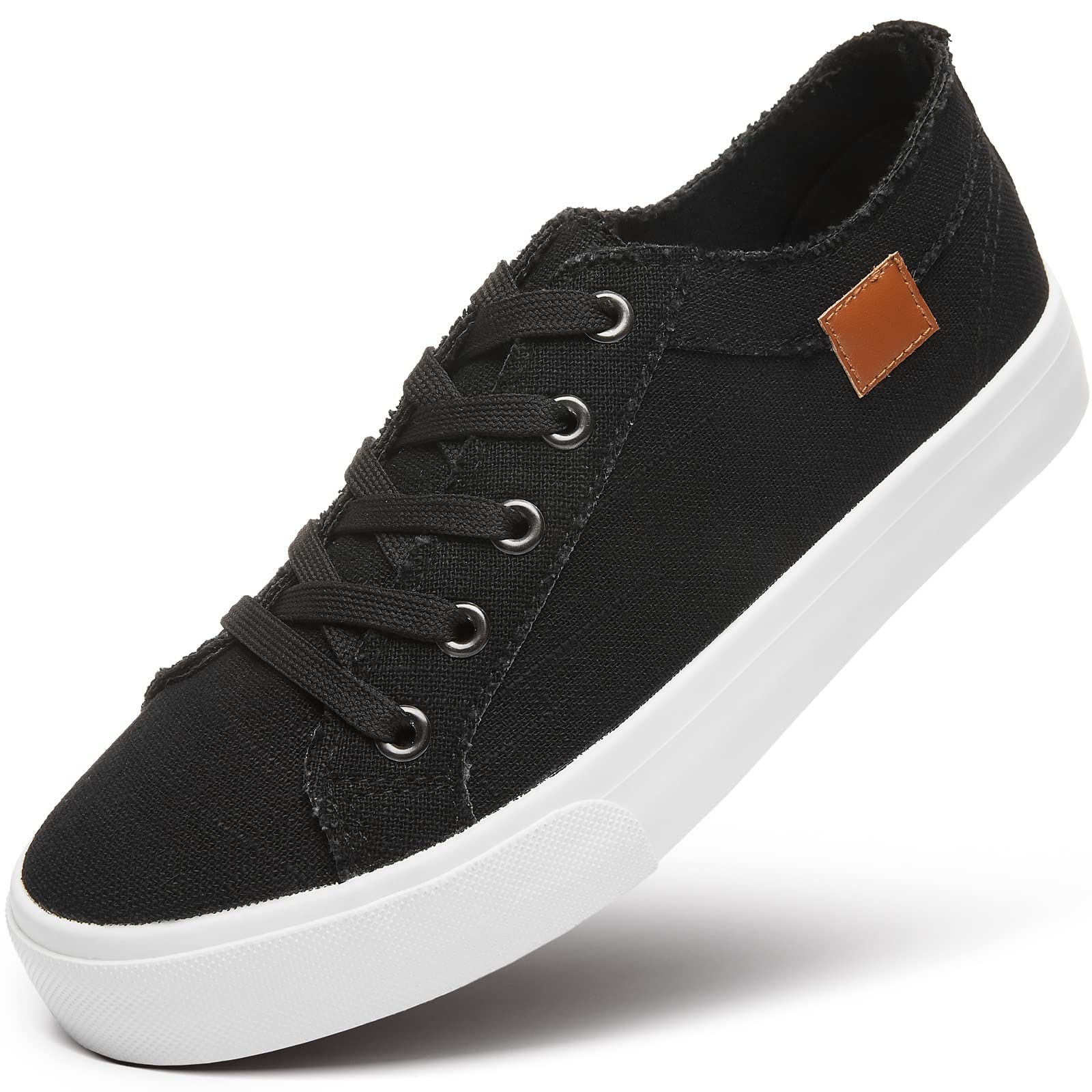 Women's Canvas Sneakers - Comfortable Lace-Up Low Top Casual Shoes for Walking, Running & Everyday Wear | Fashionable & Lightweight Sneakers for Women