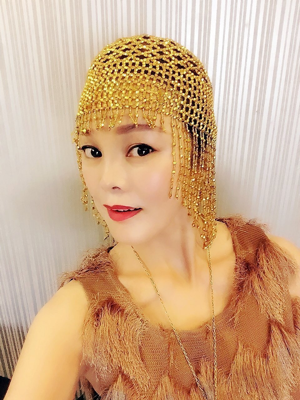 Golden Tassel Beaded Hat for Women - Elegant Wedding Hair Accessories & Fashion Show Cap - Perfect for Bridal, Party, and Special Occasions
