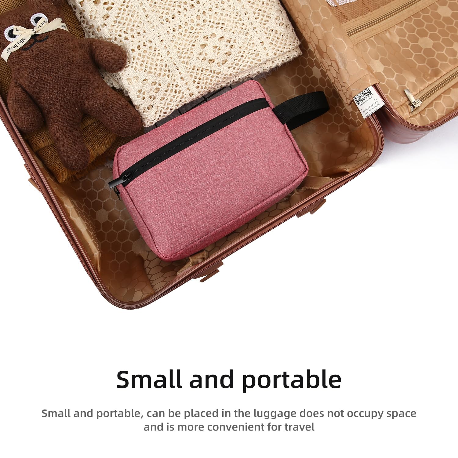 Hanging Travel Toiletry Bag for Women & Men - Waterproof Cosmetic Organizer with Multiple Pockets, Perfect for Bathroom & Airplane Travel Accessories (Dusky Pink) - Ideal Gift for Vacation, Business Trips & Camping