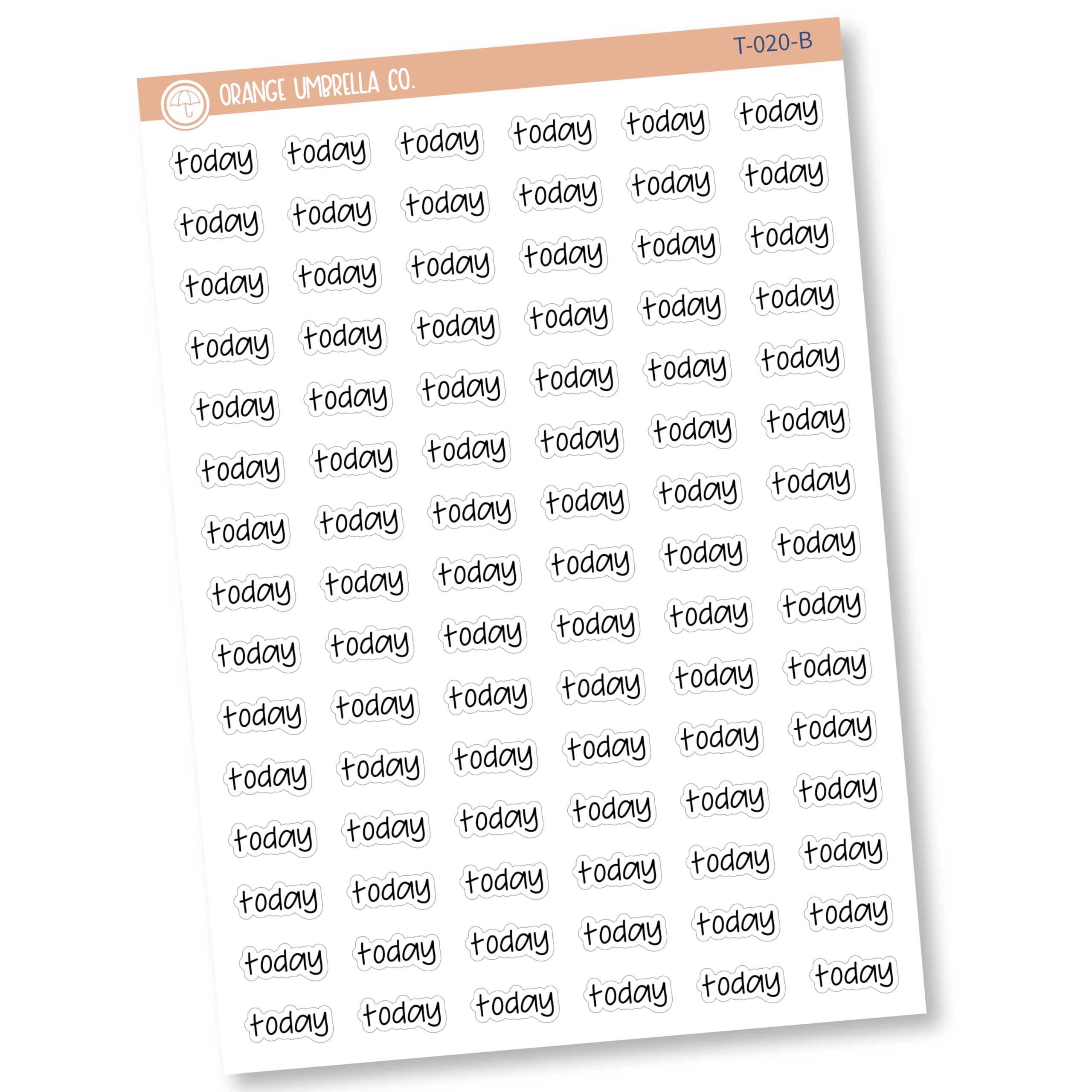 Today Label Planner Stickers - Black Script 