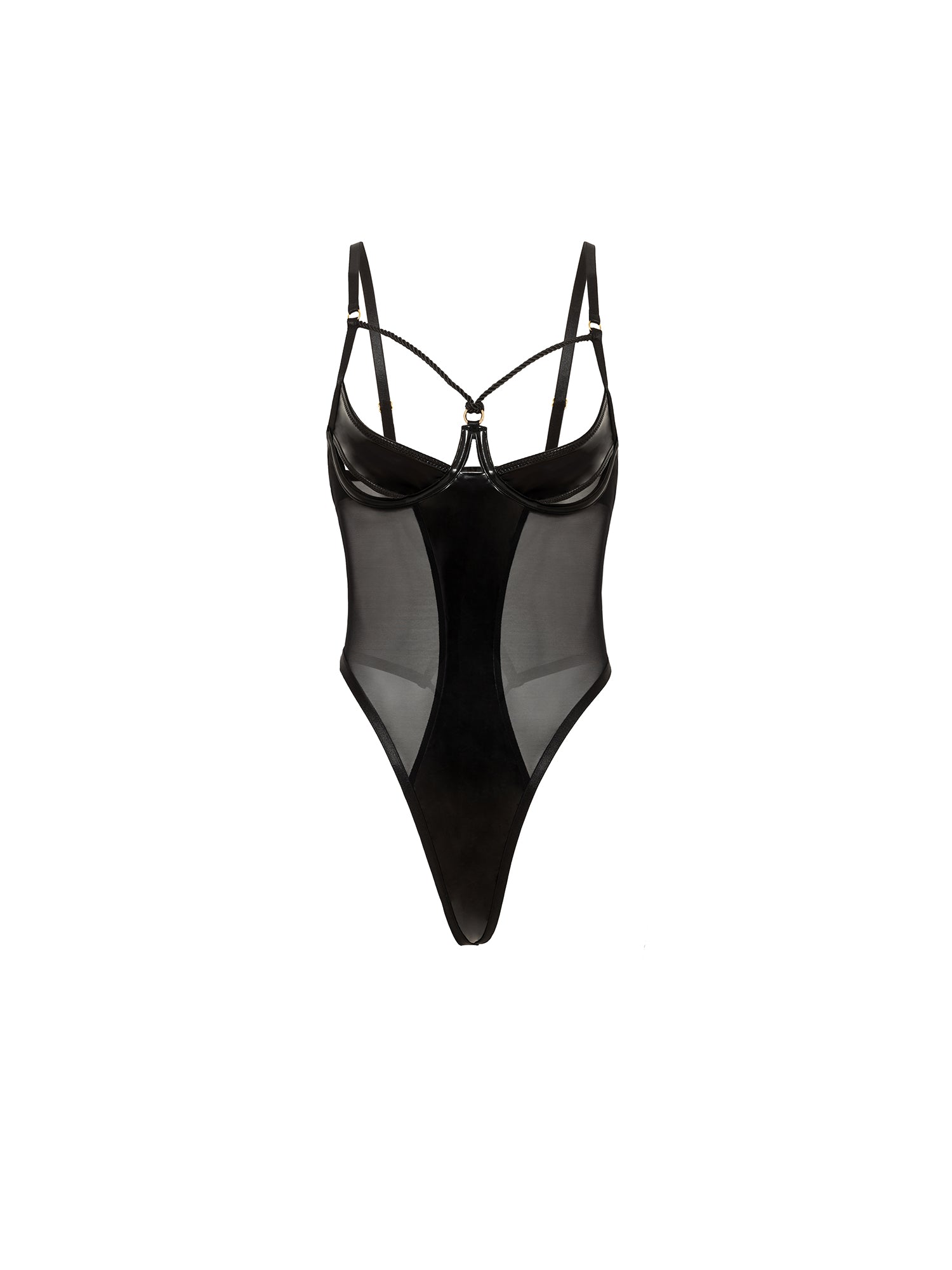 Fetish Say No More Cage Teddy - Sexy Lingerie for Role Play & BDSM - Perfect for Valentine's Day & Spicy Nights