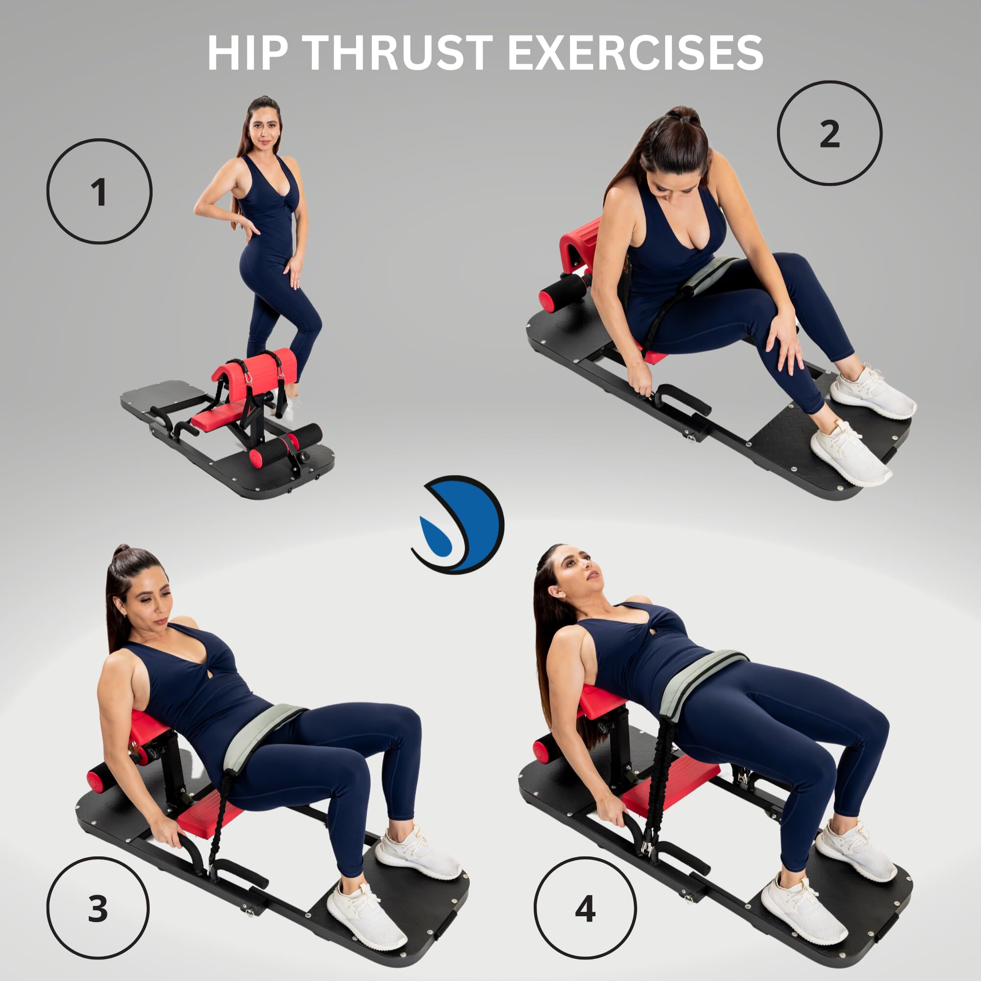 Premium Hip Thrust & Sissy Squat Machine - Adjustable Glute Builder Bench for Home Gym - Leg & Booty Workout Equipment with 4 Resistance Bands - Perfect for Strength Training, Glute Activation & Lower Body Toning at Home