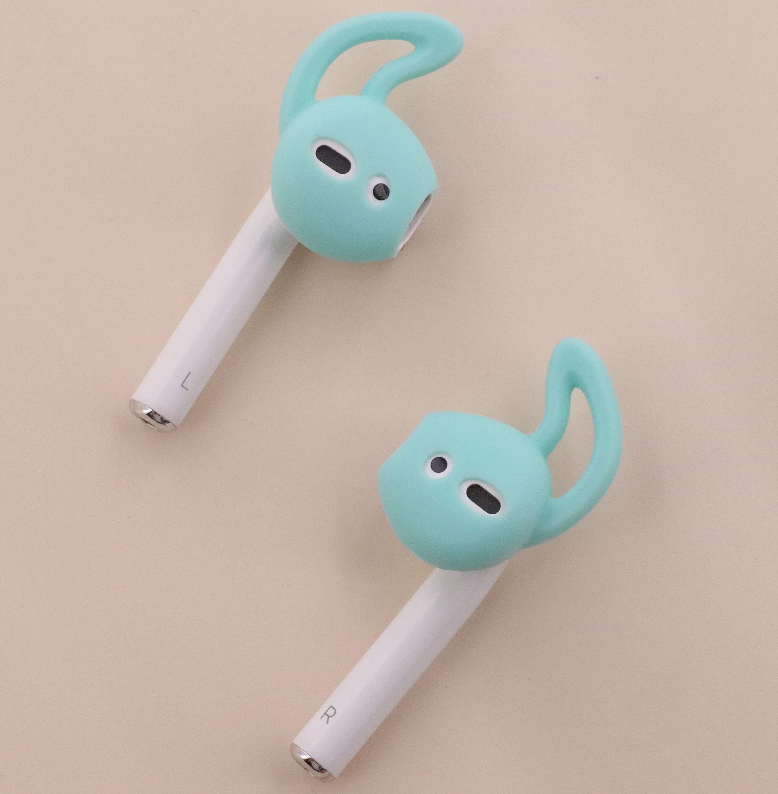 Anti-Slip Silicone Ear Tips for AirPods 1 & 2 - 3 Pairs (White/Black/Green) - Perfect for Sports & Workouts