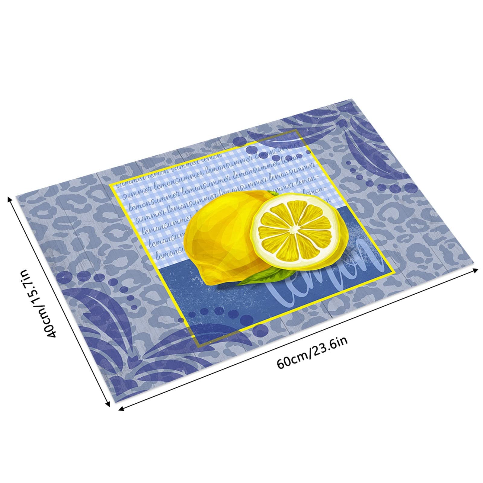 Non-Slip Sunflower Lemon Floor Mat - Waterproof Entry Door Mat for Spring & Summer, Soft Bathroom Carpet with Anti-Skid Backing - Perfect for Living Room, Kitchen, and Front Door Decor