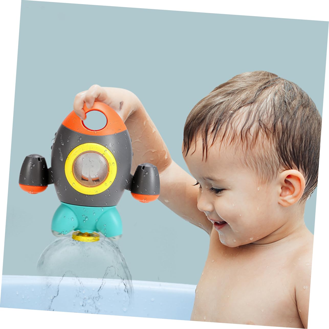 UPKOCH 3 Pack Rocket Fountain Bath Toys for Toddlers - Water Shooting Shower & Beach Play Set, ABS Plastic Grey - Fun Outdoor Pool & Bathtime Sensory Play for Kids