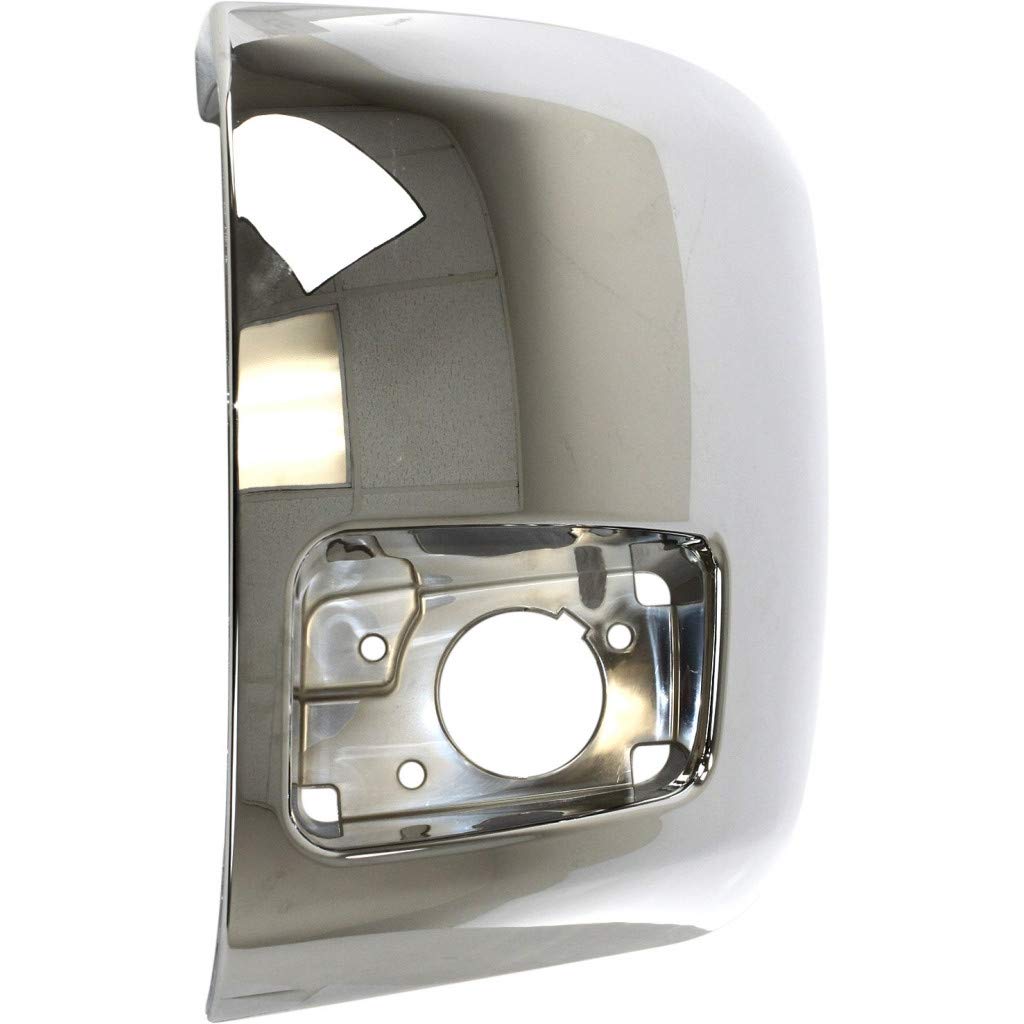 Chrome Plastic Front Bumper End Cap for Chevy Silverado 1500 2007-2013 (Driver Side w/ Fog Lights) - GM1004156 20985757 | Replacement Part for Truck Accessories & Off-Road Protection