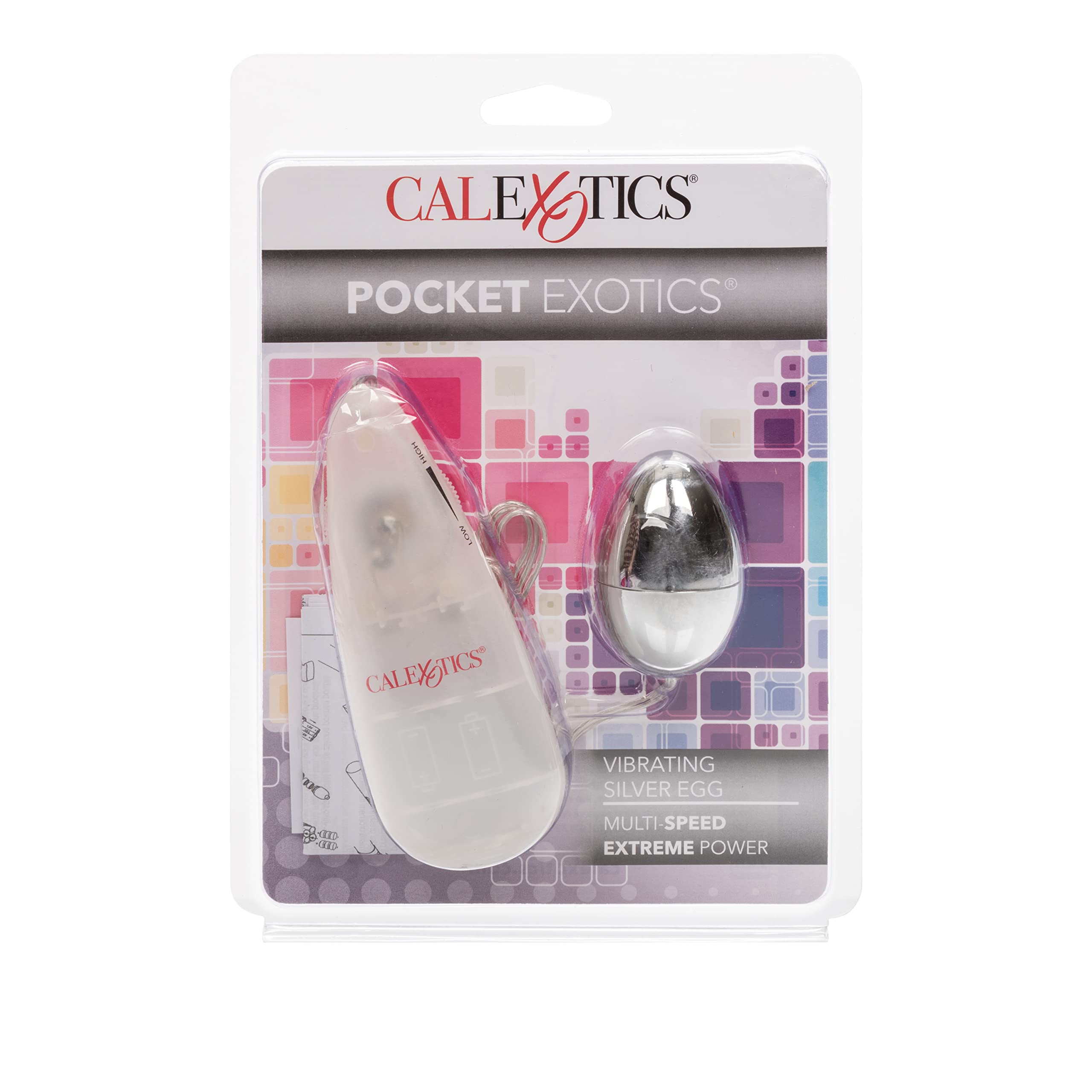 California Exotic Novelties Pocket Exotics Silver Vibrating Egg - Discreet Personal Massager for Adults, Perfect for Couples Play & Solo Pleasure