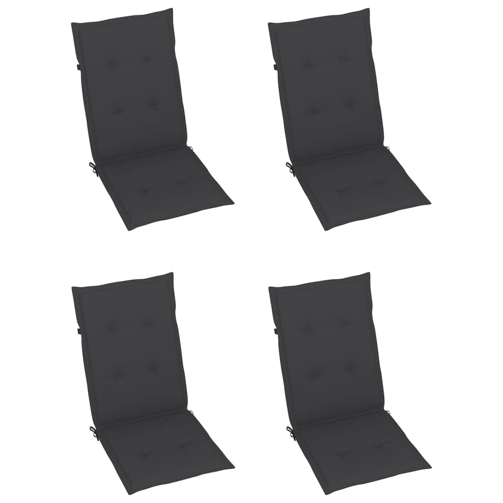 **Weather-Resistant High Back Outdoor Dining Chair Cushions - 4-Piece Patio Furniture Replacement Cushions (47.2
