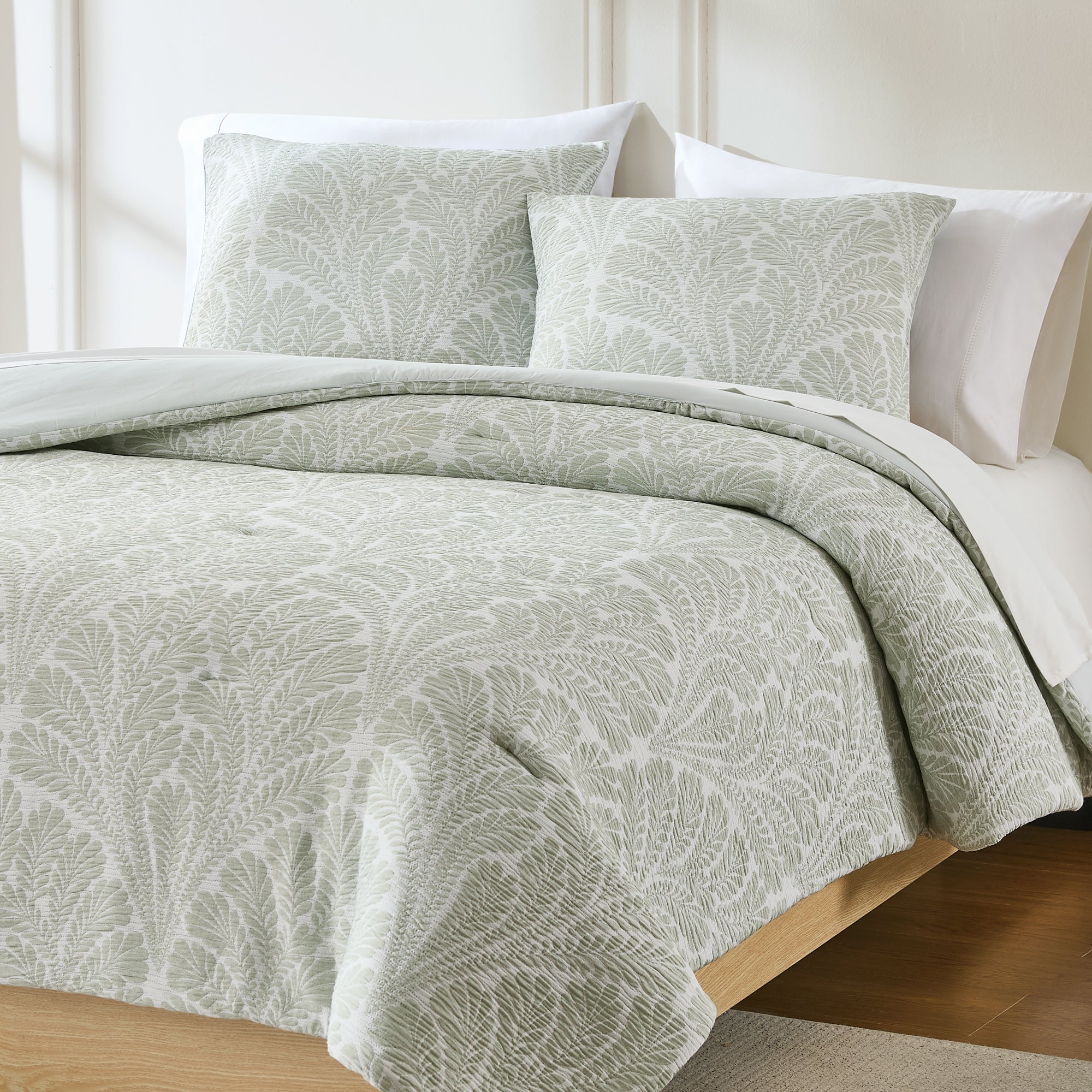 Willow Garden Restorative Gauze Jacquard Comforter Set - Breathable & Soft Bedding for All Seasons - Perfect for Master Bedroom, Guest Room, and Hotel Use