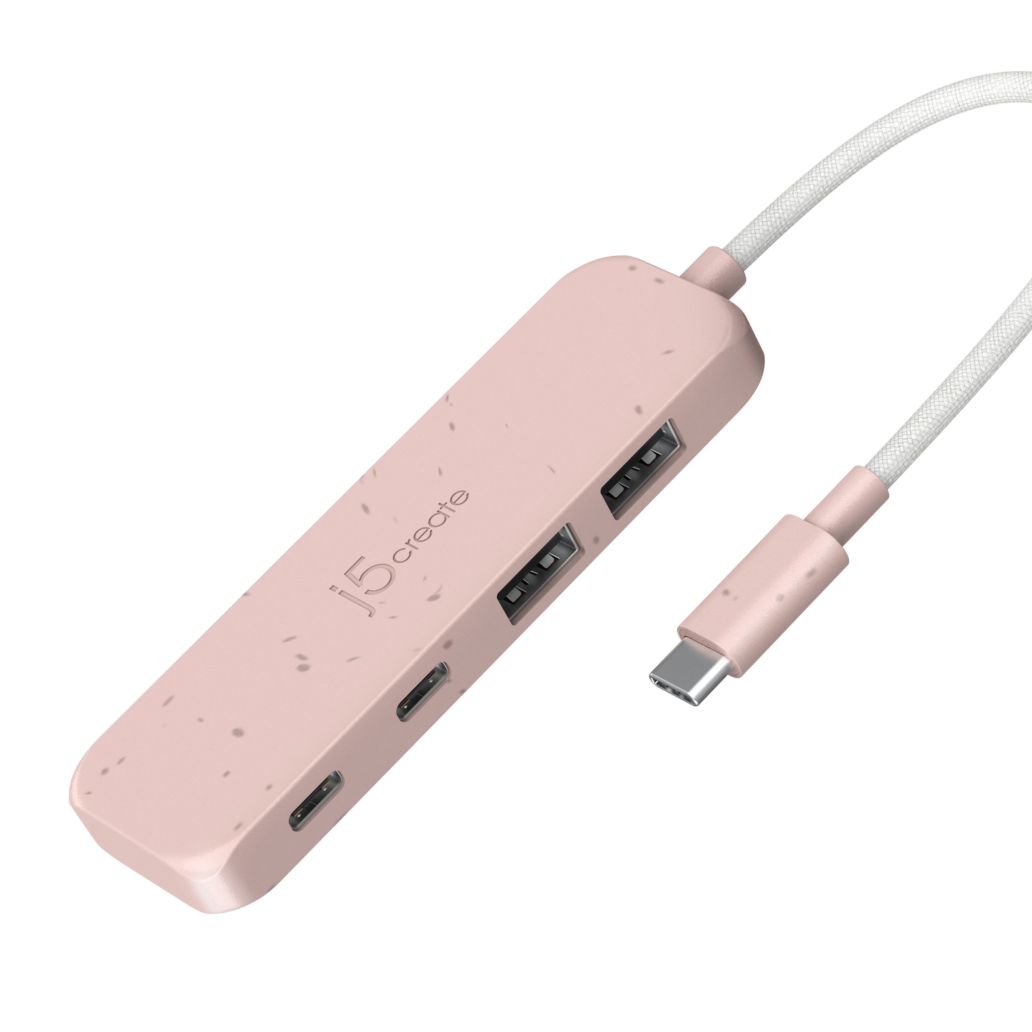 Eco-Friendly USB C Hub 4 Port - USB C to USB C & USB A 3.1 Gen 2 Adapter - Fast Data Transfer & Charging for MacBook, iPad, Laptop, Phone - Home Office & Travel Use