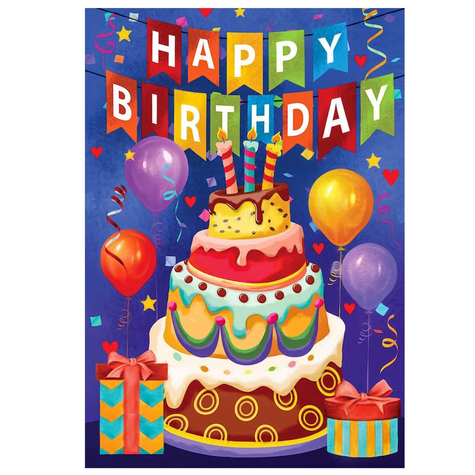 NAIMOER Diamond Painting Kit for Adults - Full Drill Round Diamond Art Cake Design, 12x16 Inch DIY Home Wall Decor (Happy Birthday Theme) | Perfect for Relaxation, Stress Relief & Creative Gift Ideas