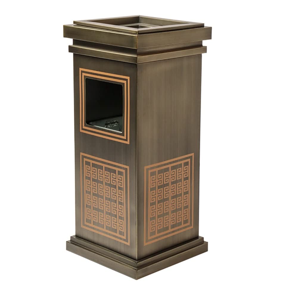 Stainless Steel Trash Can with Ashtray - Moisture Proof for Hotels & Elevators
