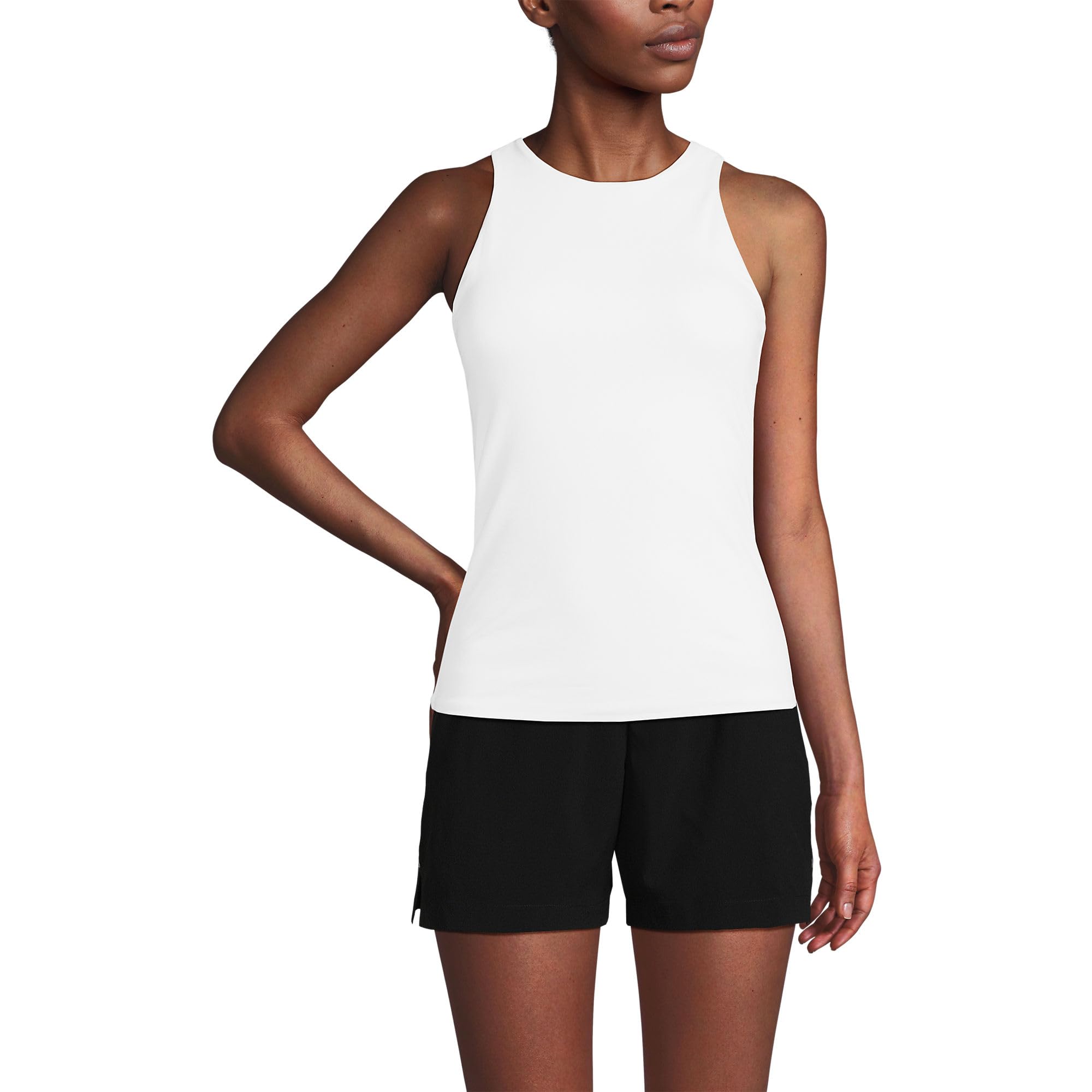 Lands' End Women's Slender Fit Tank Top - Breathable Summer Casual Top for Workout, Yoga & Everyday Wear