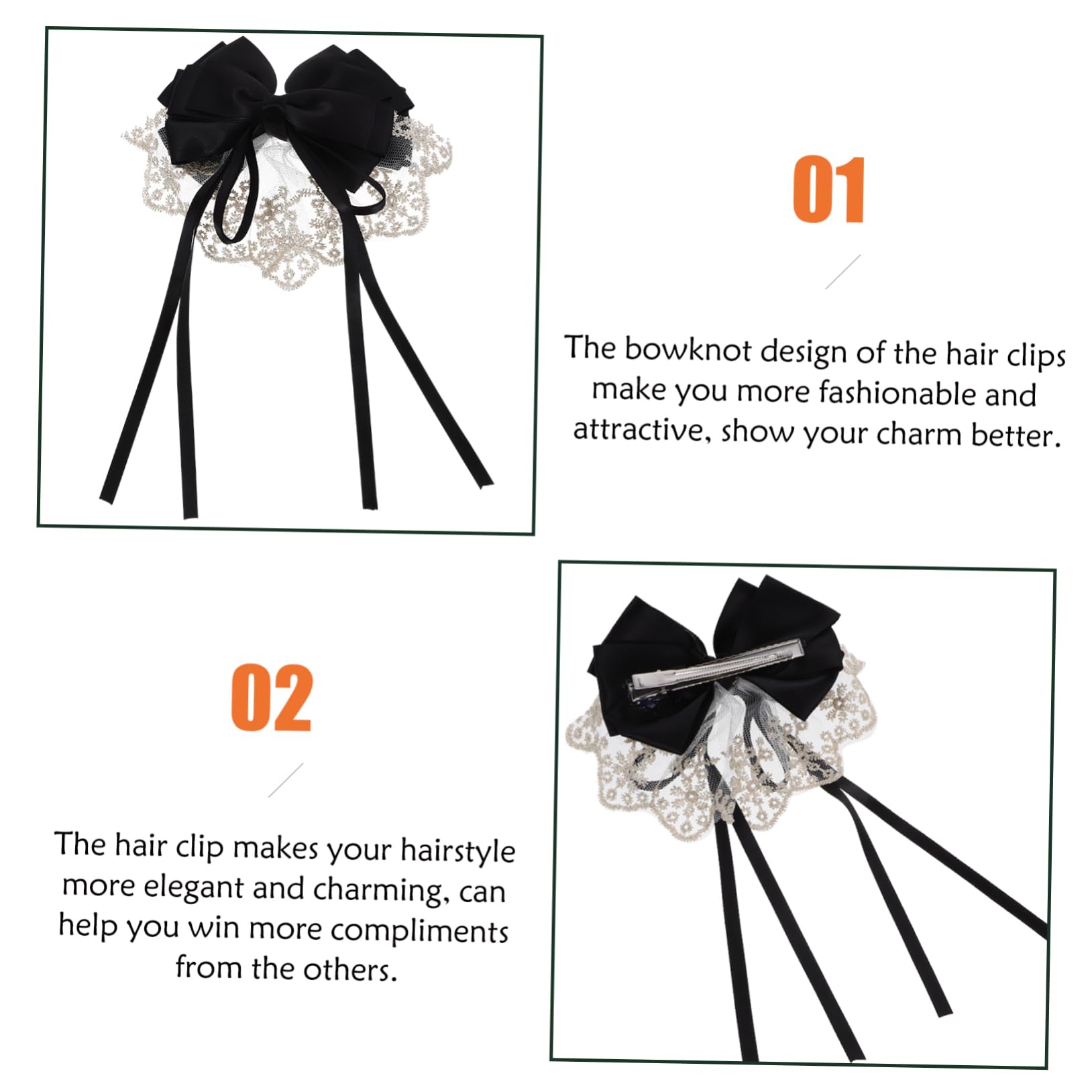Beatifufu 2-Piece Elegant Bow Hair Clips for Women - Hair Bows Headwear Accessories for Birthday, Wedding, Prom & Special Occasions - Perfect for Bridal, Party, and Formal Events